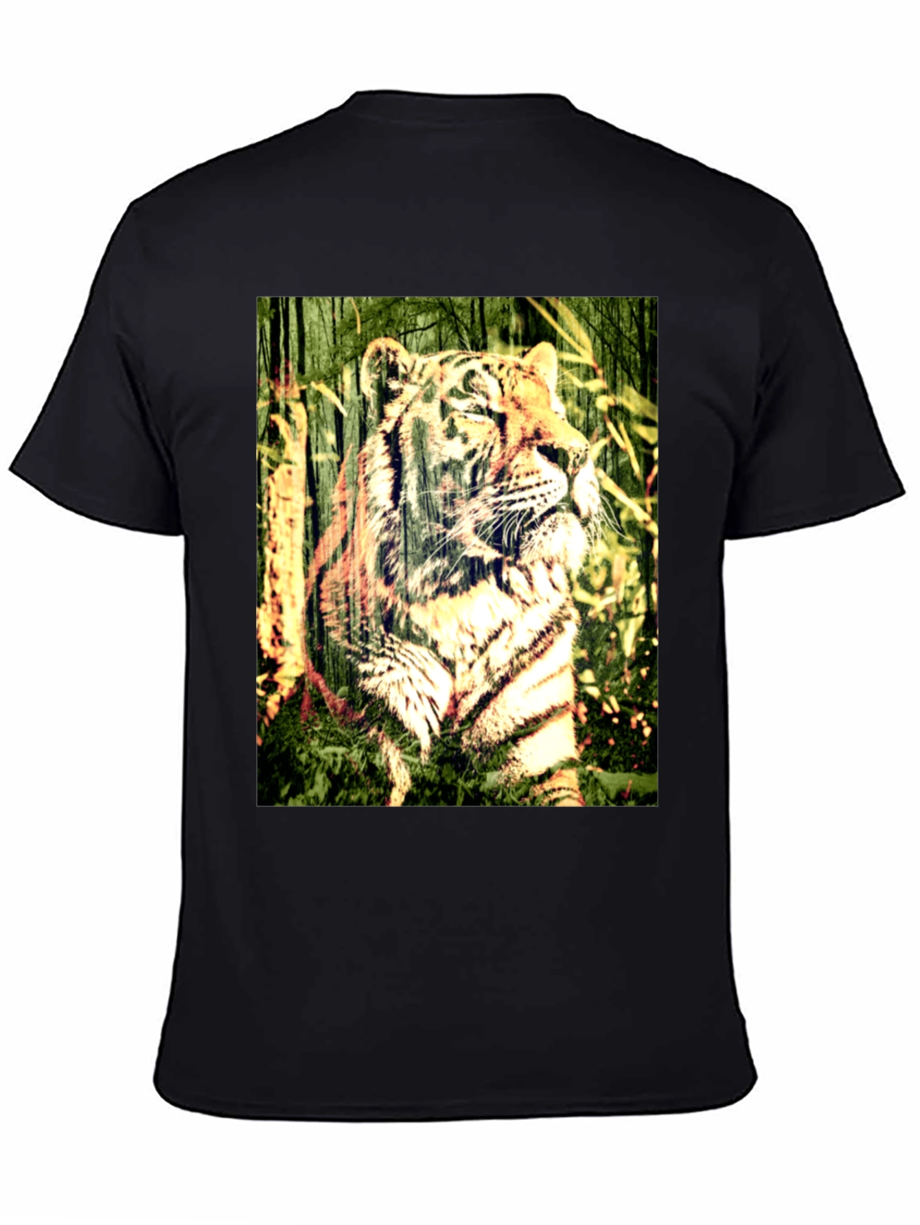 Black Tiger Graphic Black T-Shirt view 4