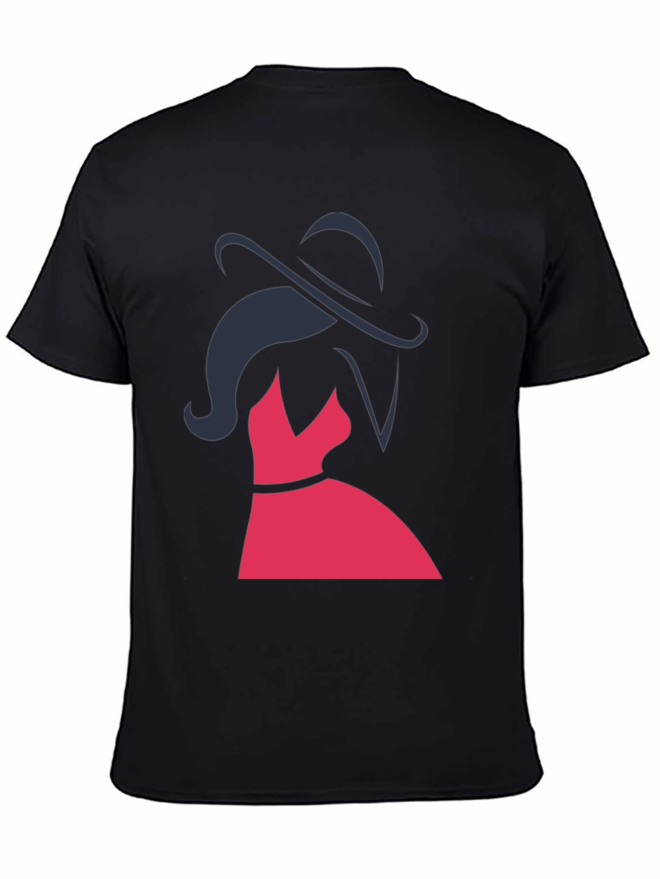 Black Elegant Woman Graphic Tee - Stylish Fashion Top view 4