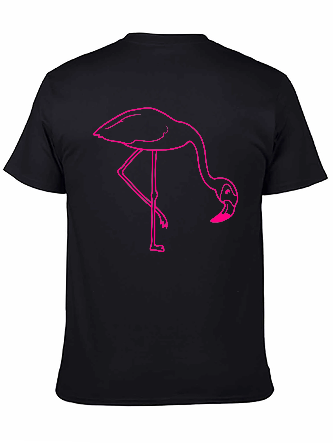 Black Flamingo Graphic Tee - Casual Black T-Shirt view 4