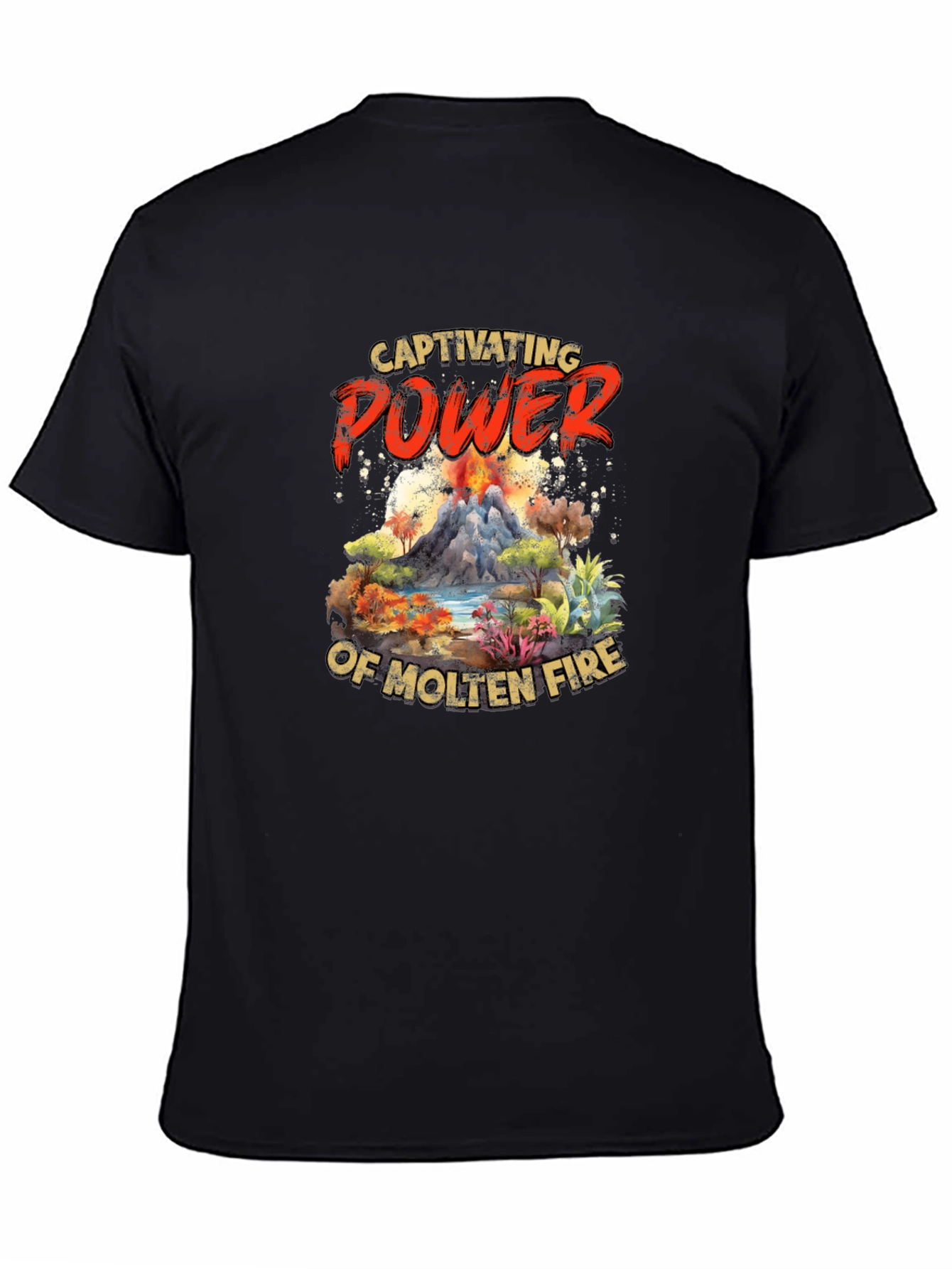 Black Captivating Power Molten Fire Graphic Tee view 4