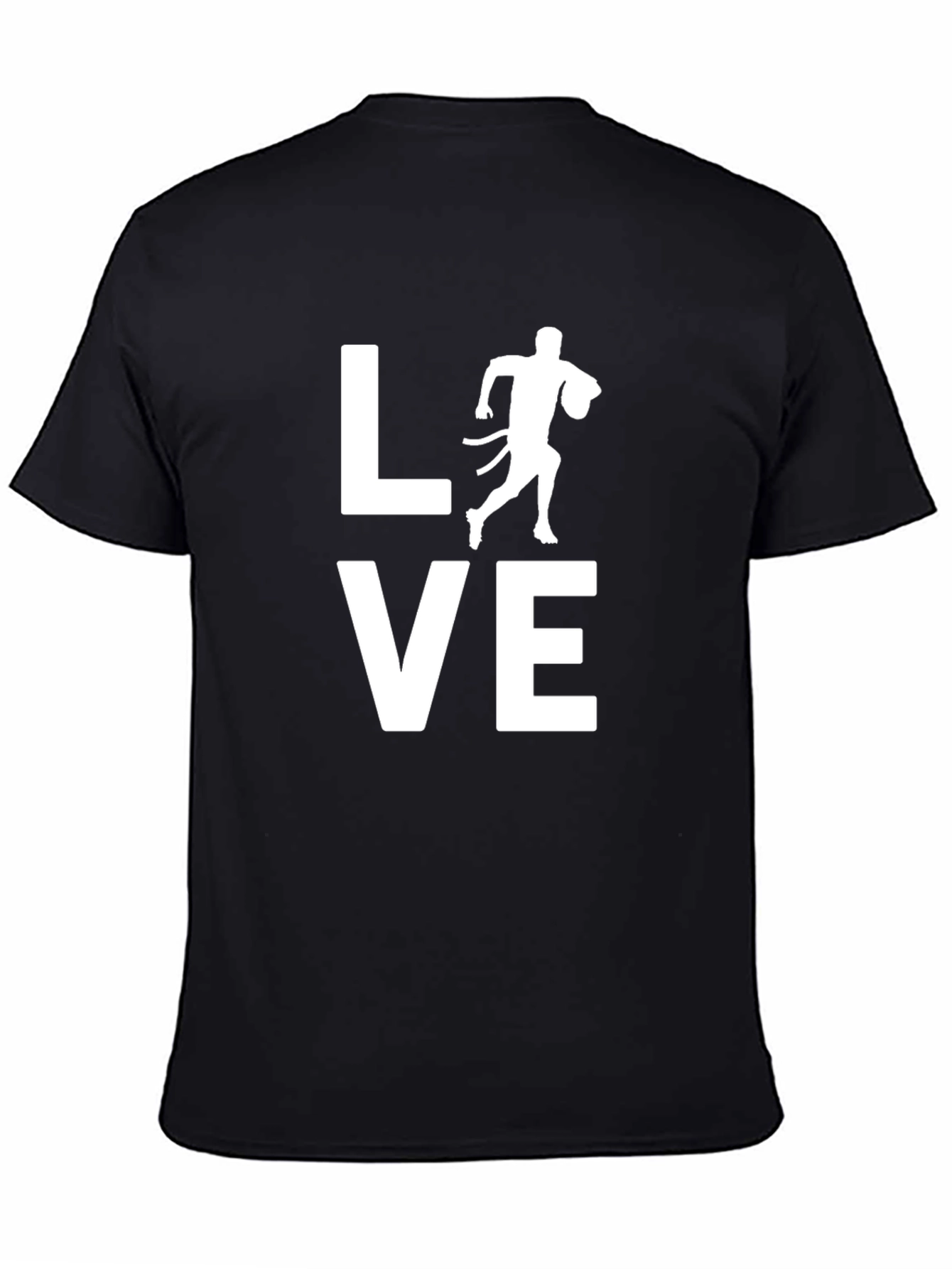 Black LOVE Flag Football Graphic T-Shirt view 4