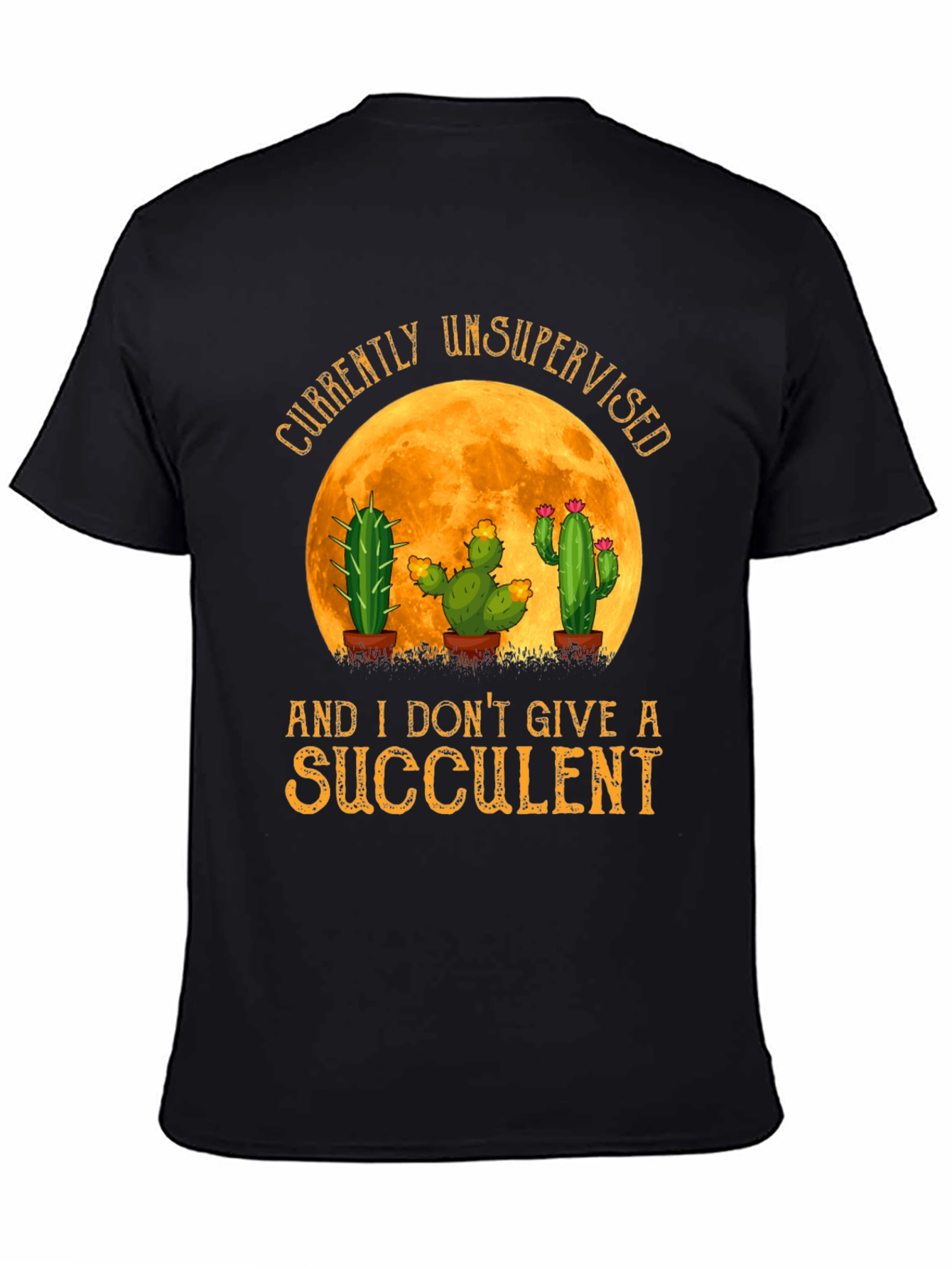 Black Unsupervised Succulent Cactus T-Shirt view 4