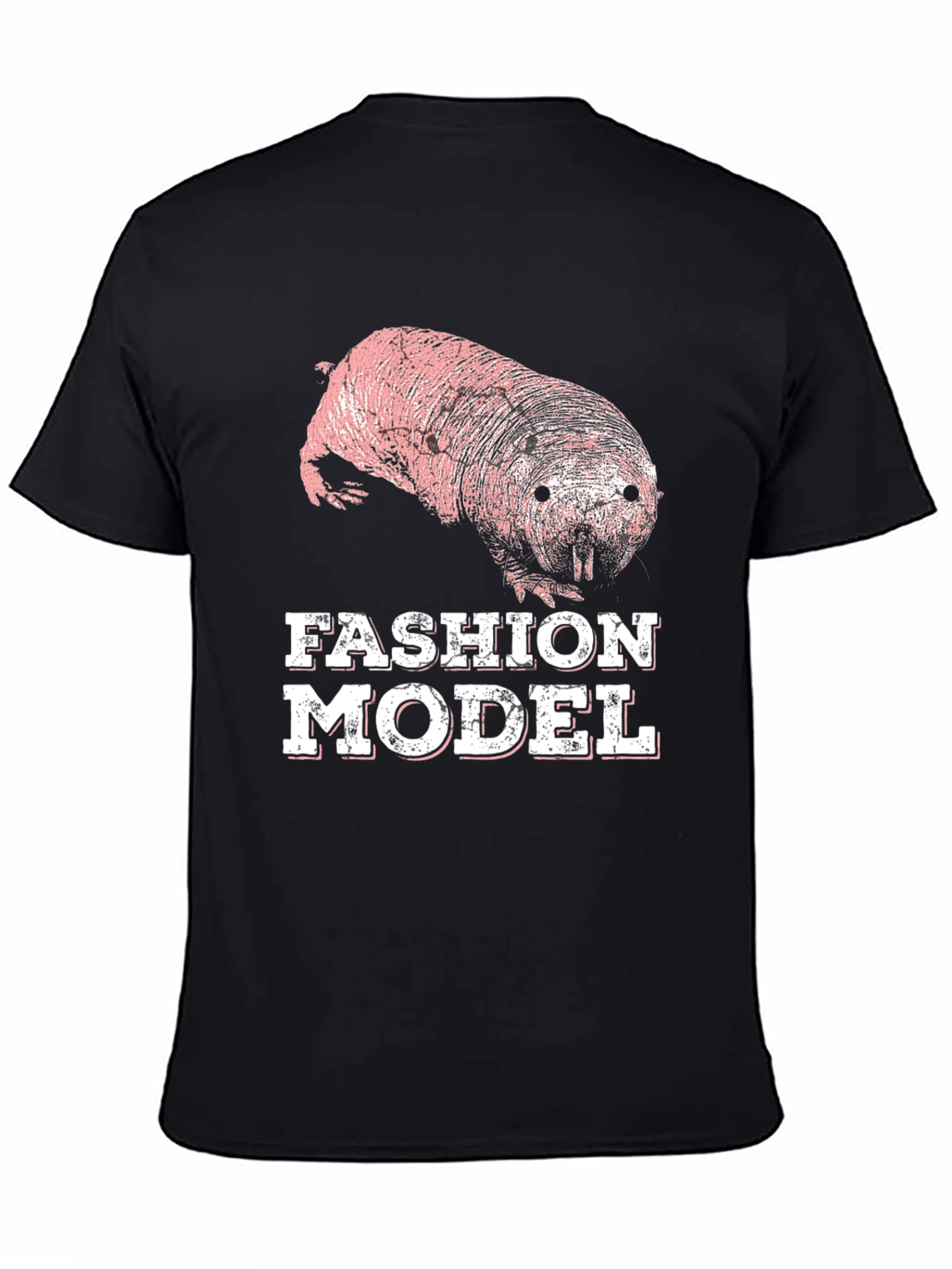 Black Naked Mole Rat Fashion Model T-Shirt view 4