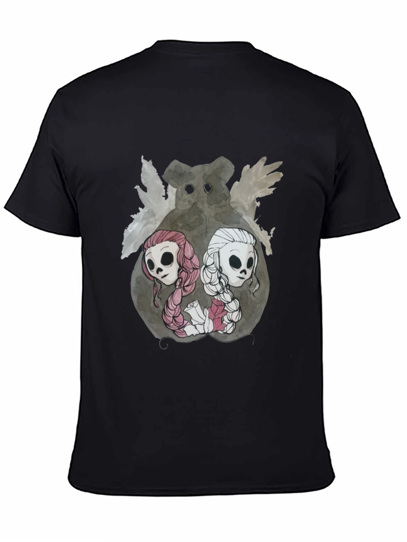 Black Gothic Skull & Bear T-Shirt view 4