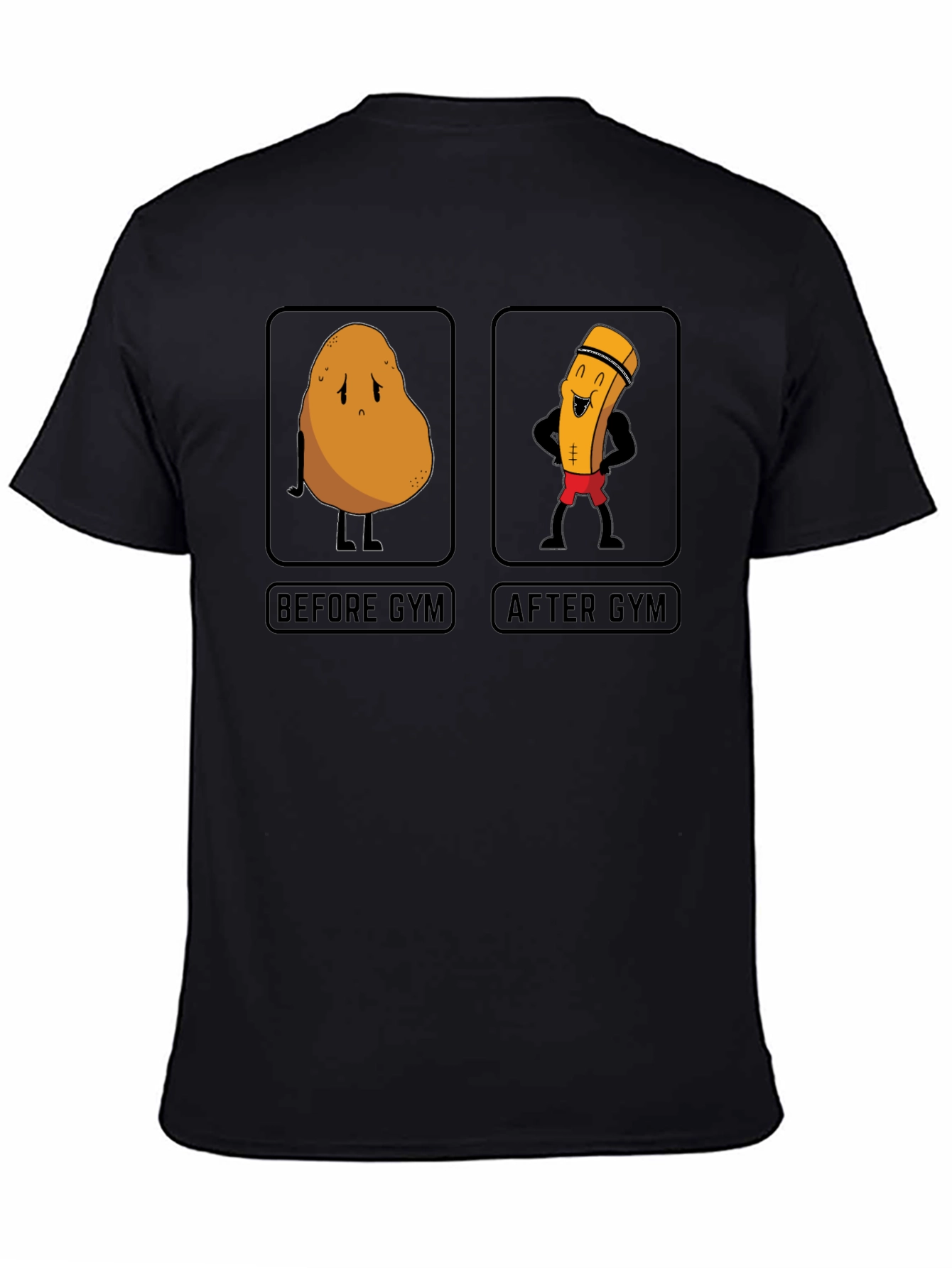 Black Funny Gym Potato T-Shirt view 4