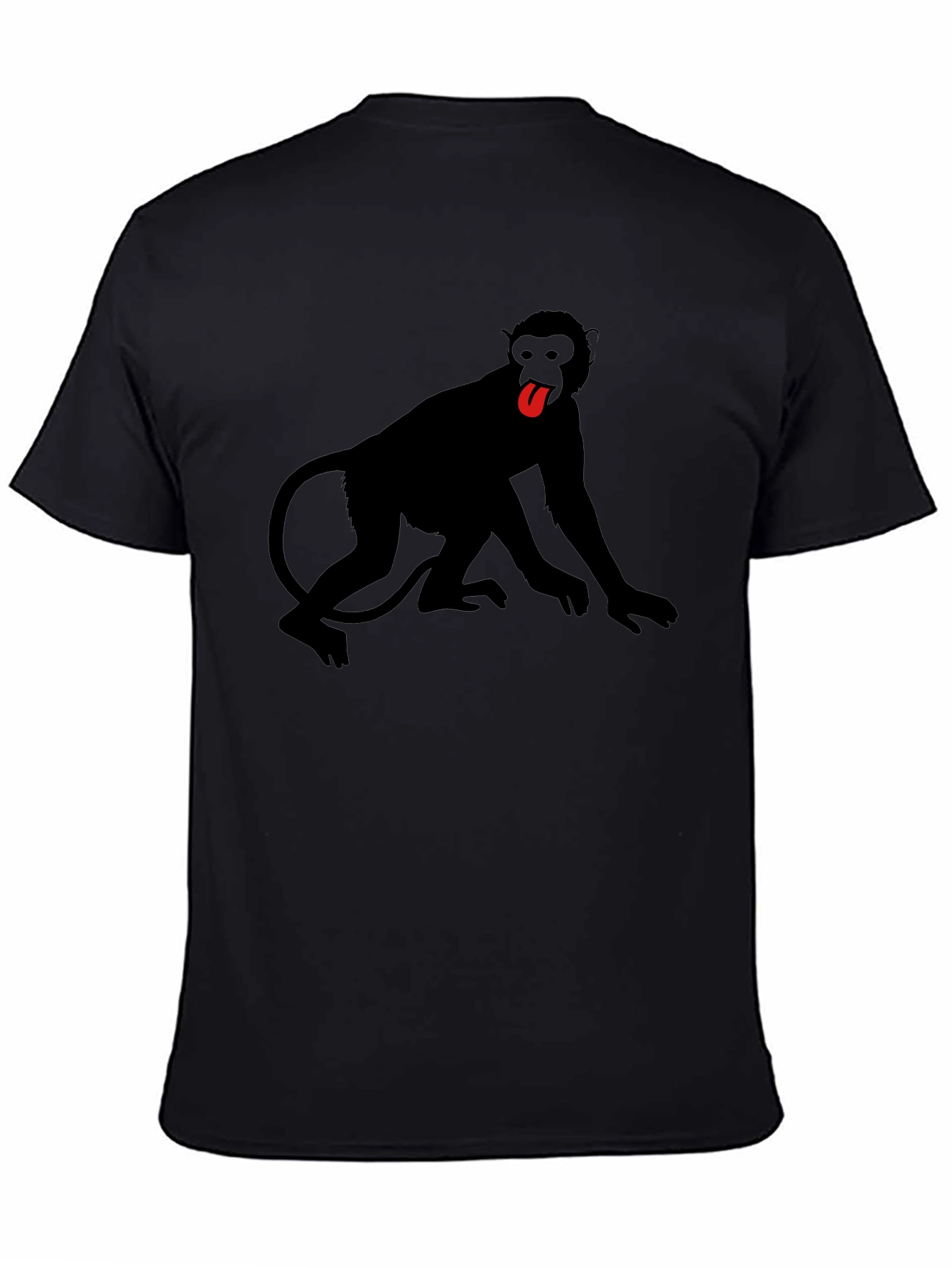 Black Monkey Tongue Out Graphic Tee - Black view 4