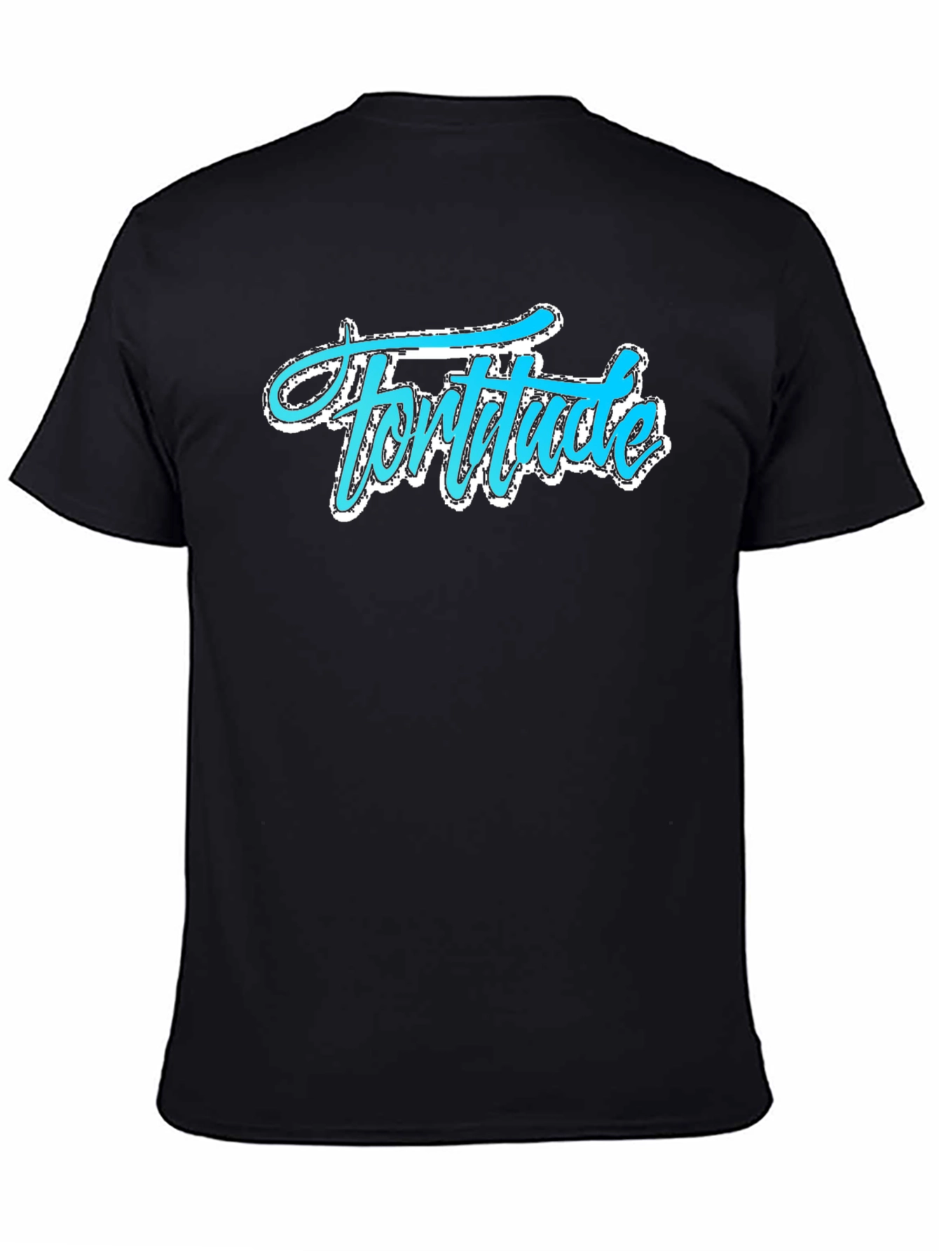 Black Fortitude Graphic Tee - Mens Black Cotton T-Shirt view 4