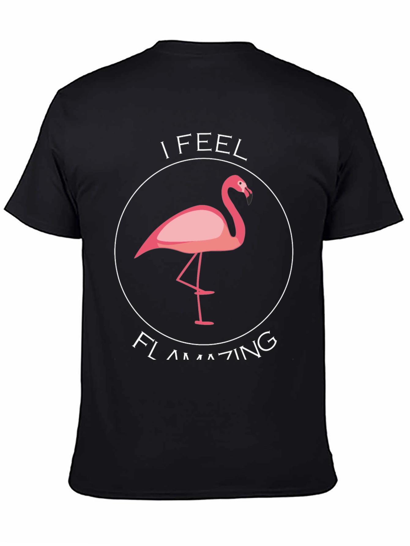 Black Flamazing T-Shirt - Funny Flamingo Graphic Tee view 4