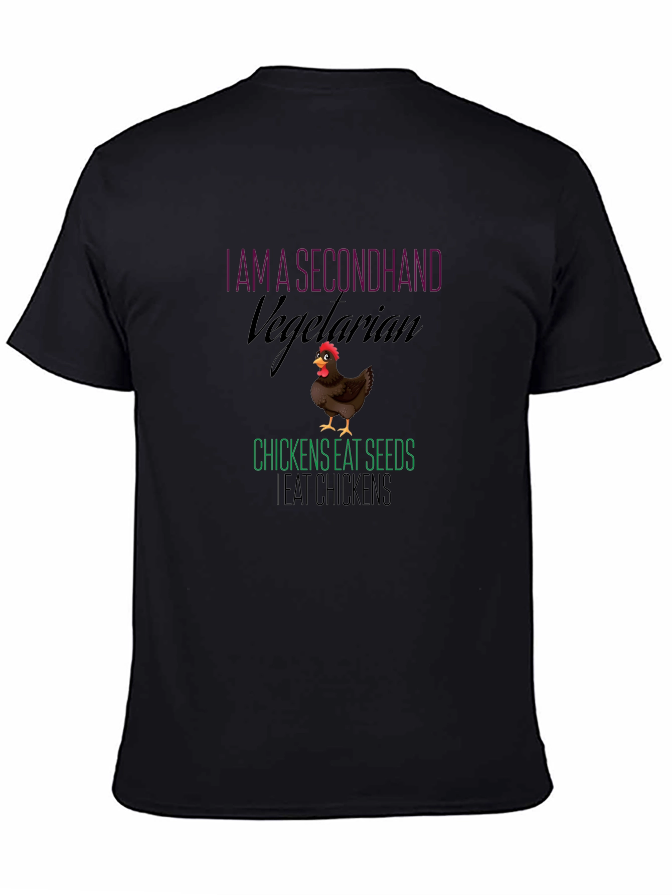 Black Secondhand Vegetarian Chicken Graphic Tee view 4