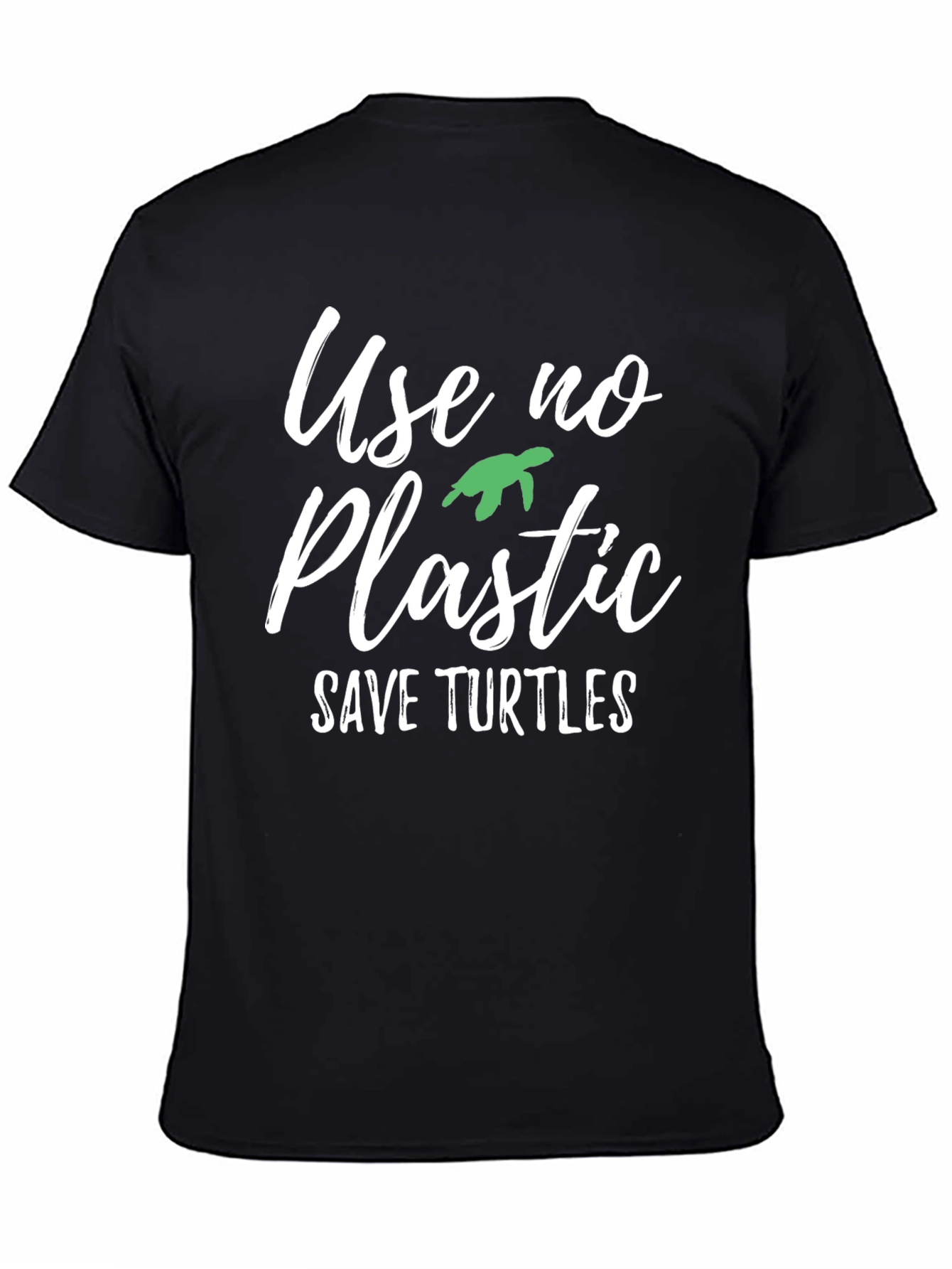 Black Eco-Friendly "Use No Plastic" Graphic Tee view 4