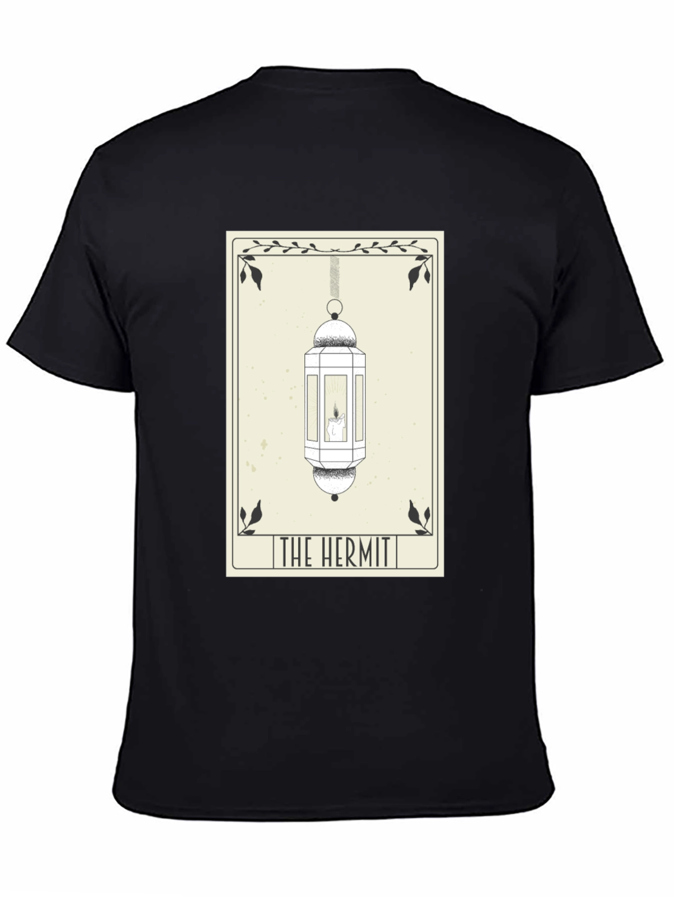 Black The Hermit Tarot Card T-Shirt - Occult Design view 4