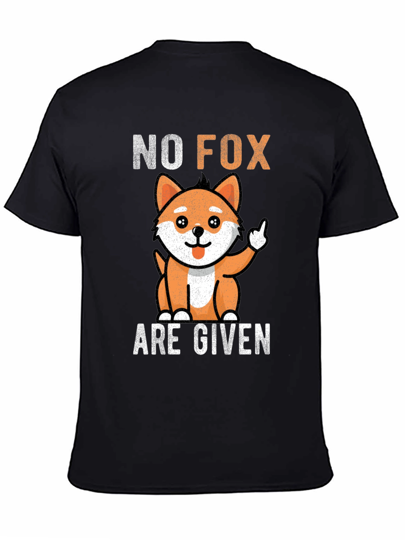 Black No Fox Given Graphic Tee - Funny Animal Design view 4