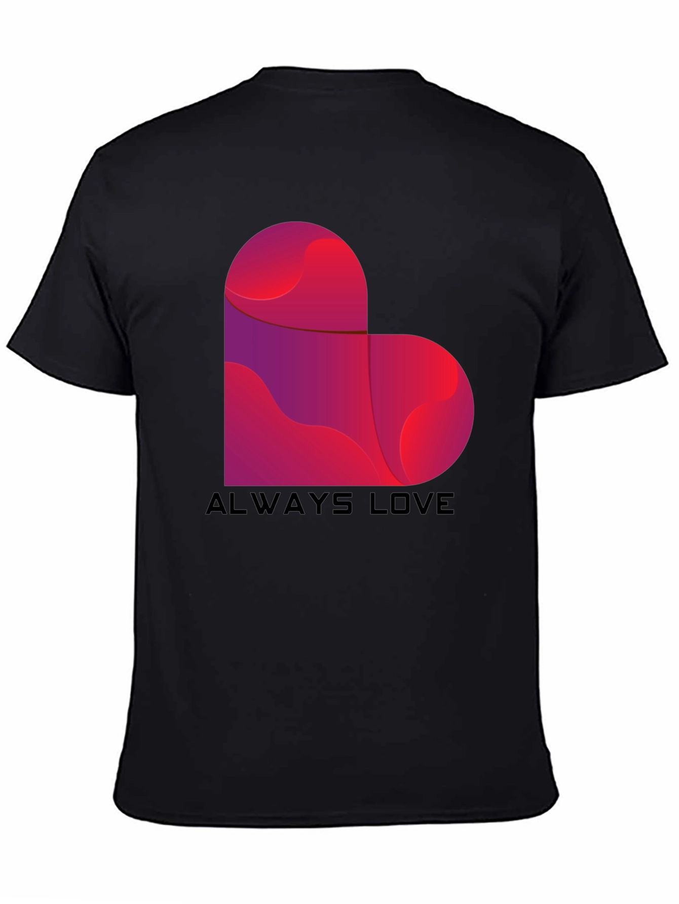 Black Always Love Heart Graphic Tee - Black view 4