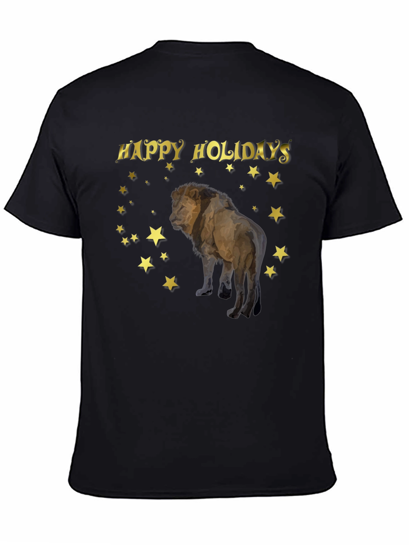 Black Holiday Lion Graphic T-Shirt view 4