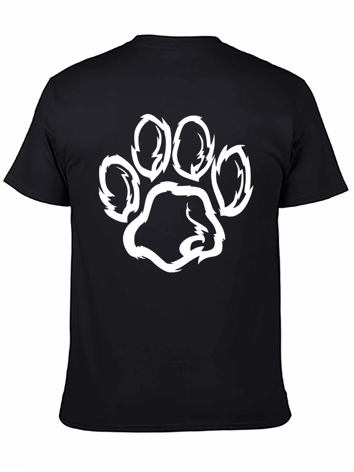 Black Black T-Shirt with Paw Print Graphic view 4