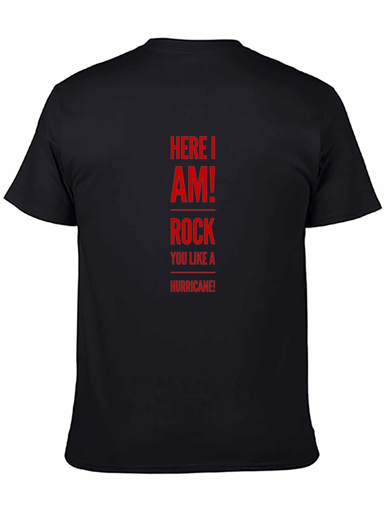 Black Here I Am Rock You Like A Hurricane Graphic T-Shirt view 4