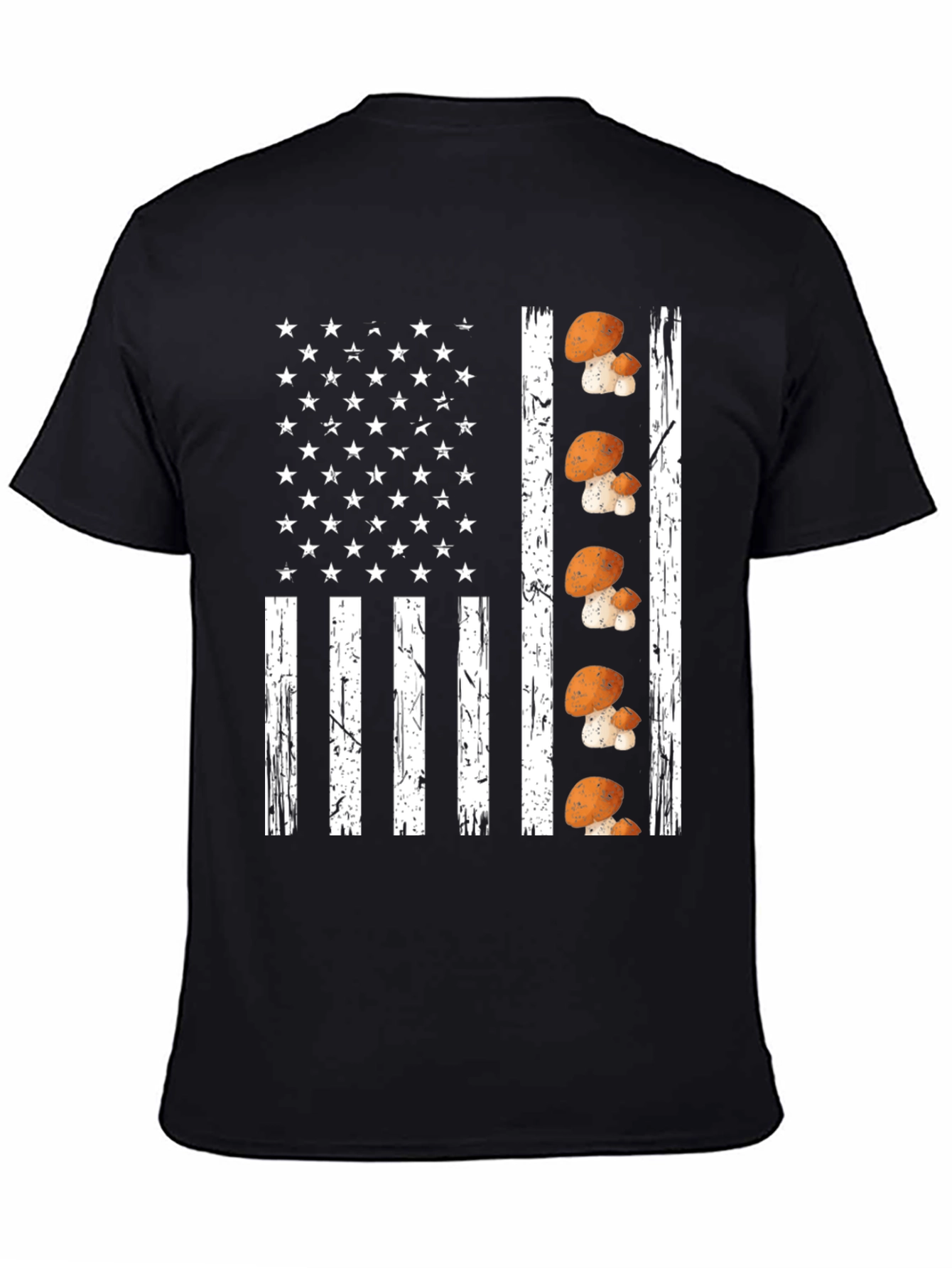 Black Mushroom Flag Graphic Tee view 4