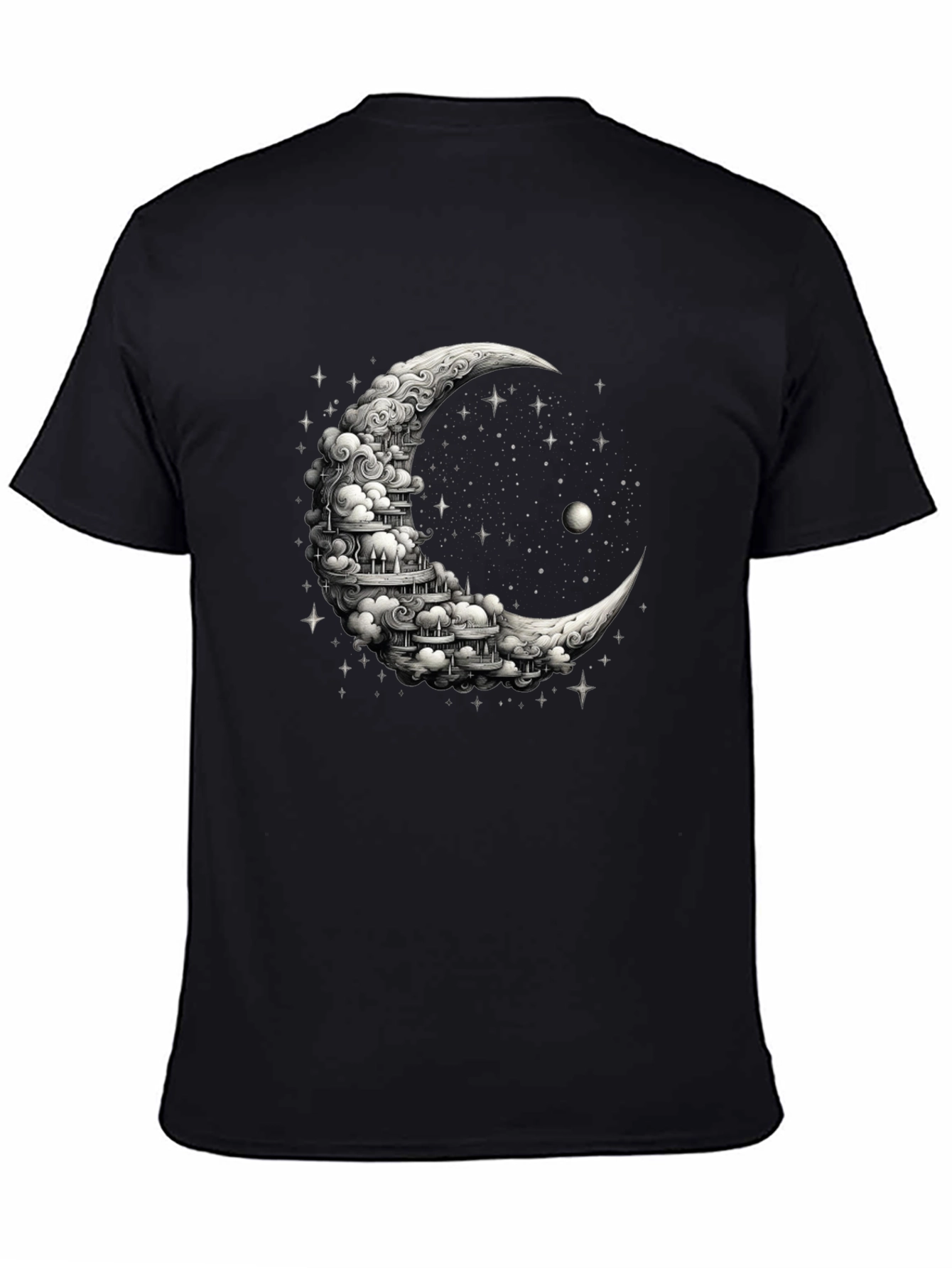 Black Celestial Crescent T-Shirt view 4