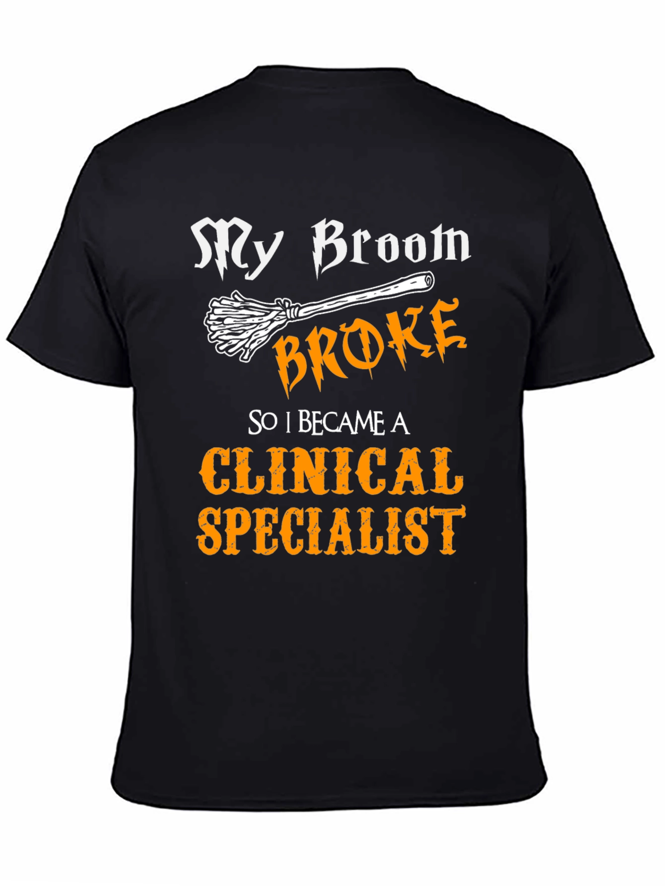 Black Funny Clinical Specialist Halloween T-Shirt view 4