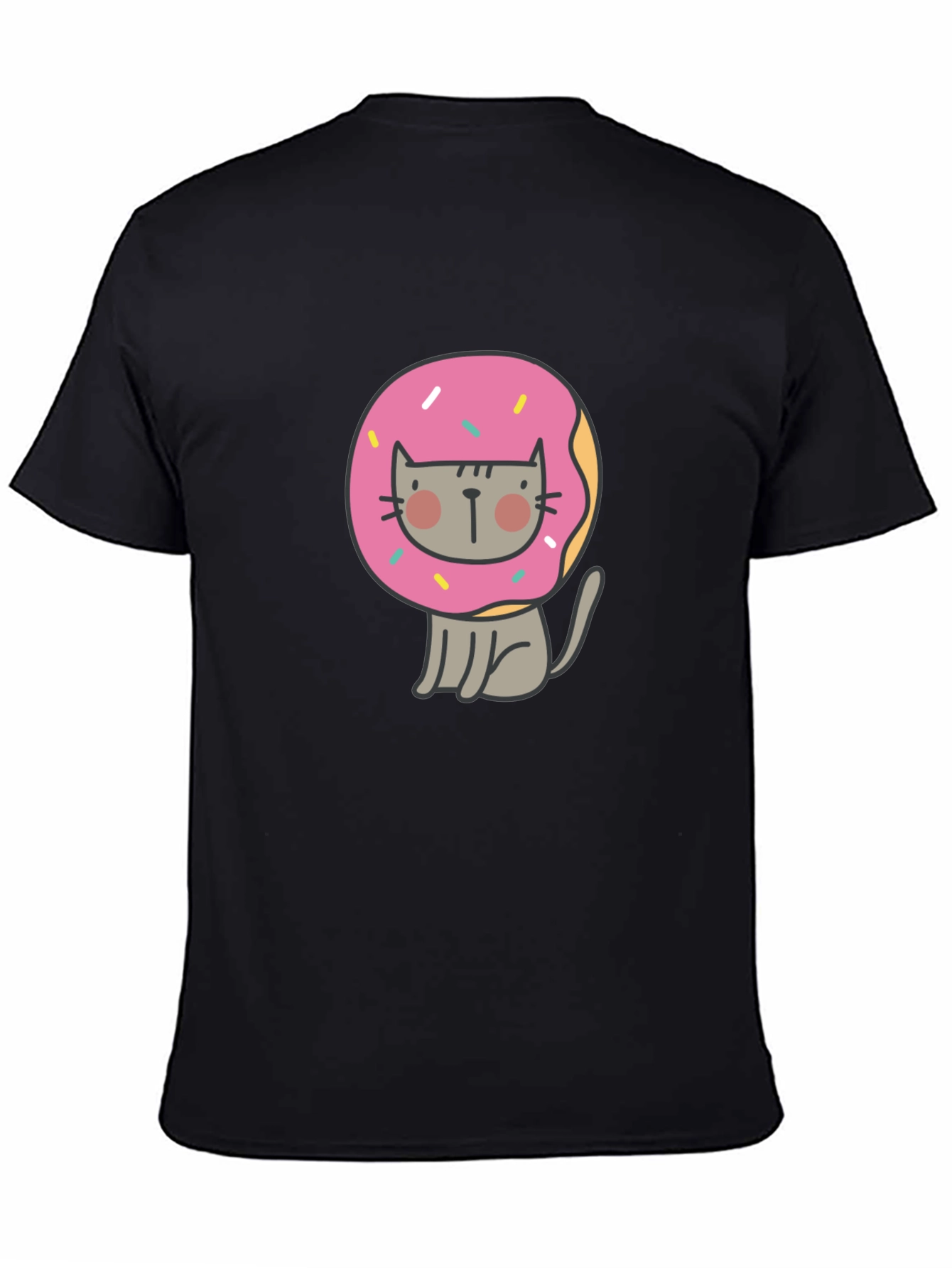 Black Donut Cat Graphic Tee - Cute and Funny view 4
