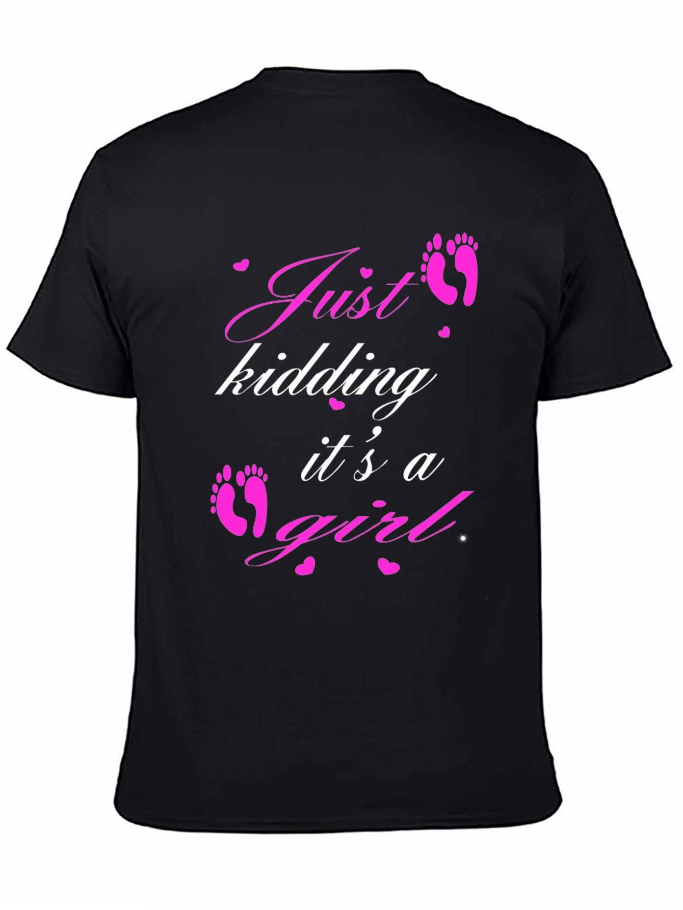 Black Just Kidding It's a Girl T-Shirt view 4