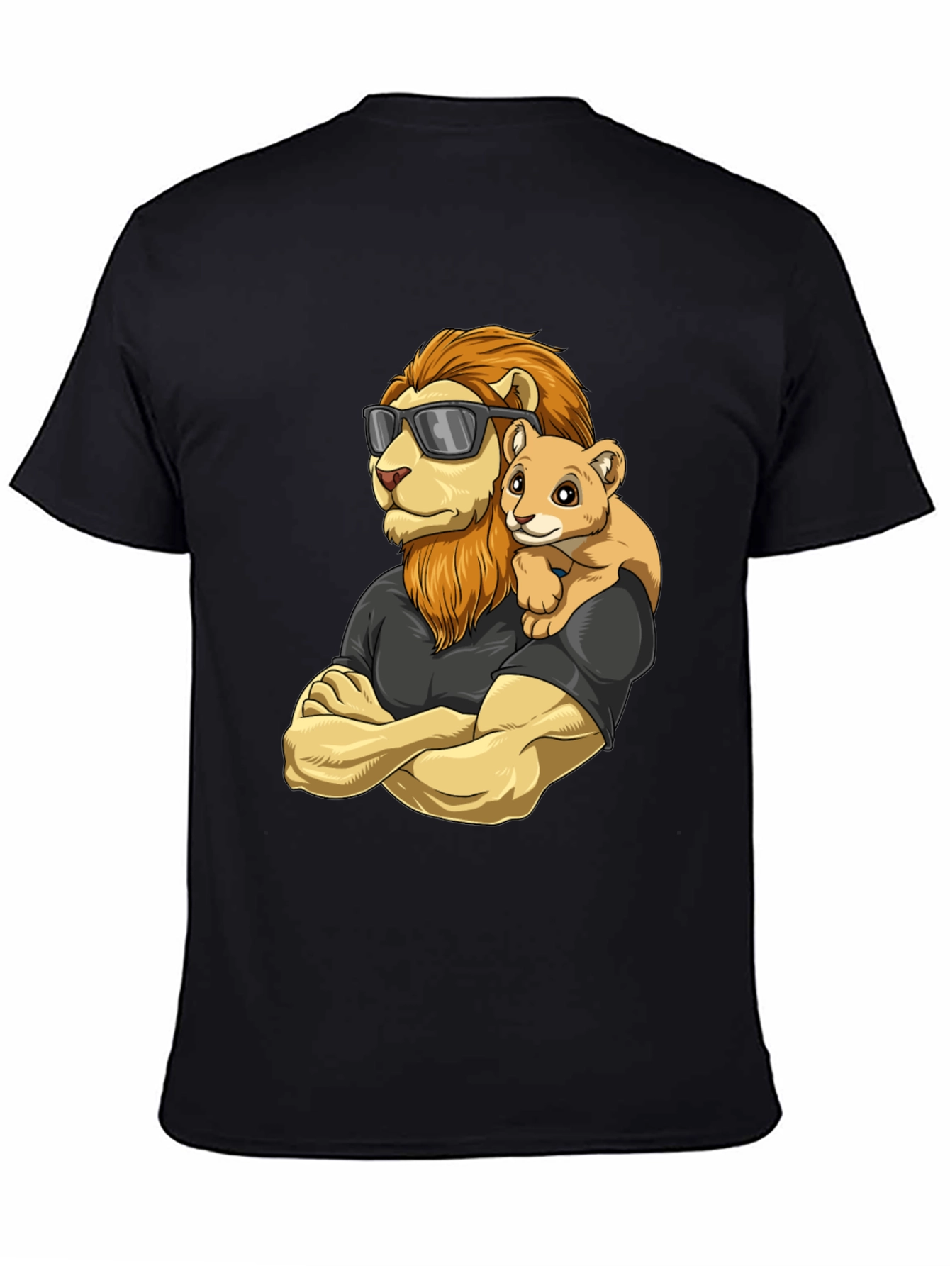 Black Lion Dad & Cub T-Shirt - Father's Day Gift view 4
