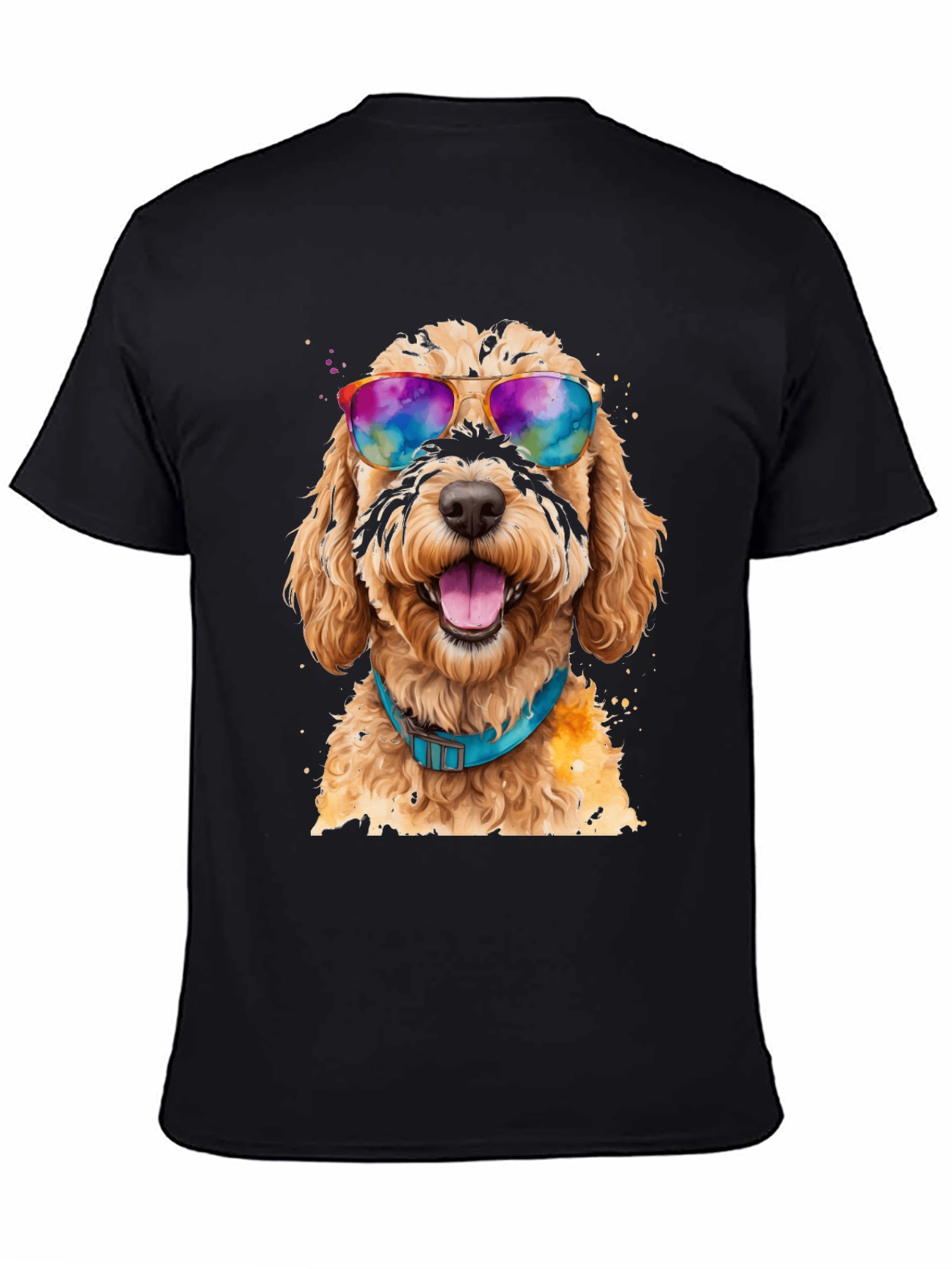 Black Dog with Sunglasses Graphic Tee - Cool Comfort view 4