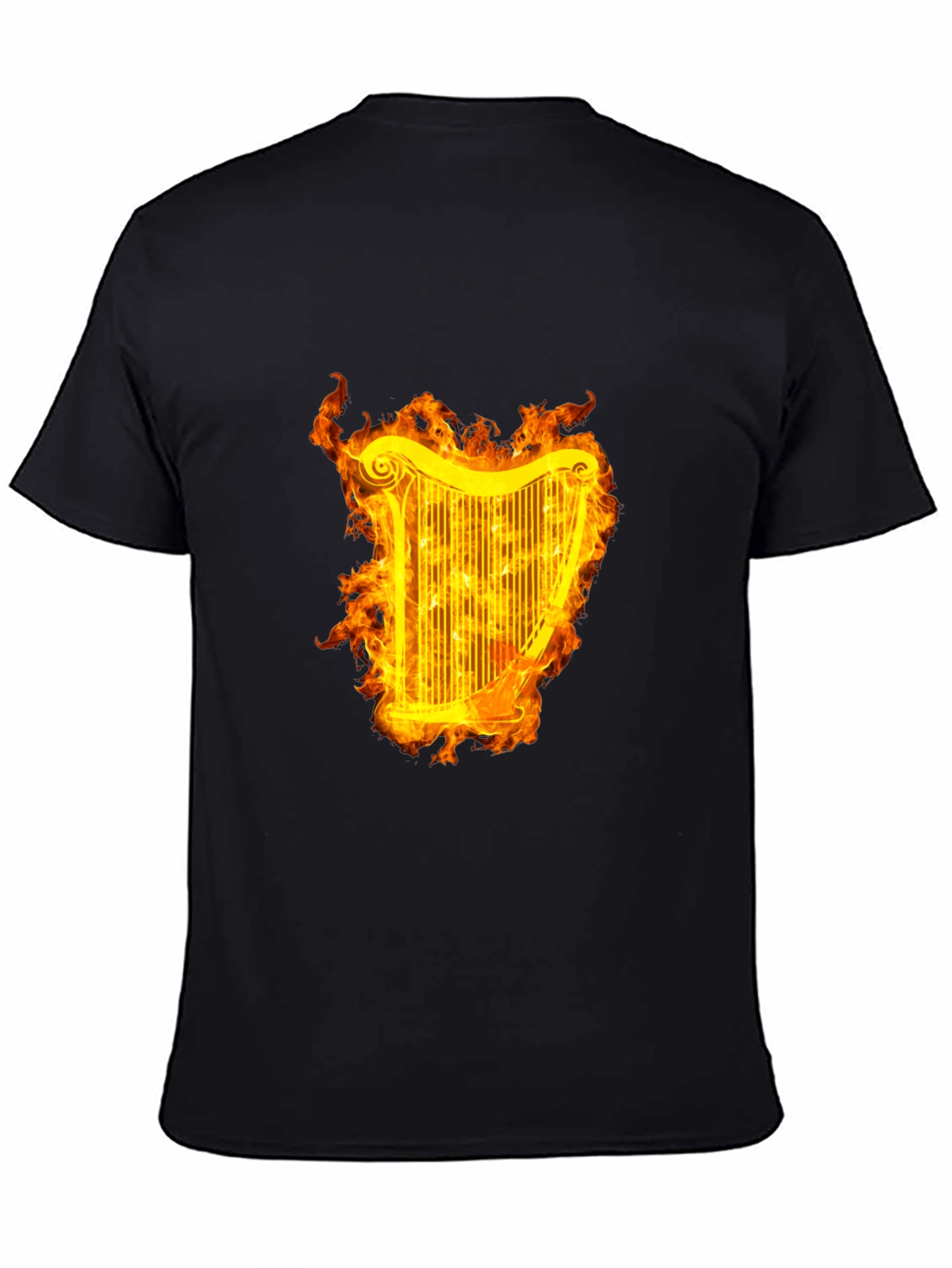 Fiery Harp Graphic Tee - Black Cotton Comfort - 4