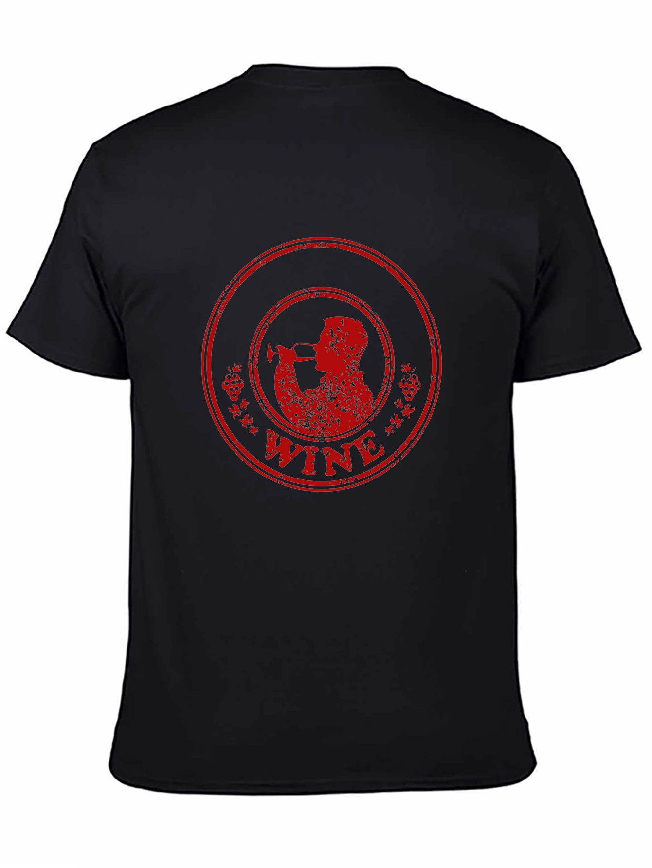 Black Wine Drinker Graphic T-Shirt - Black view 4