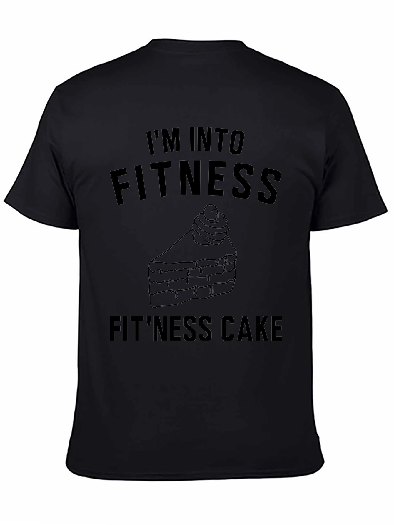 Black I'm Into Fitness Fit'ness Cake T-Shirt view 4
