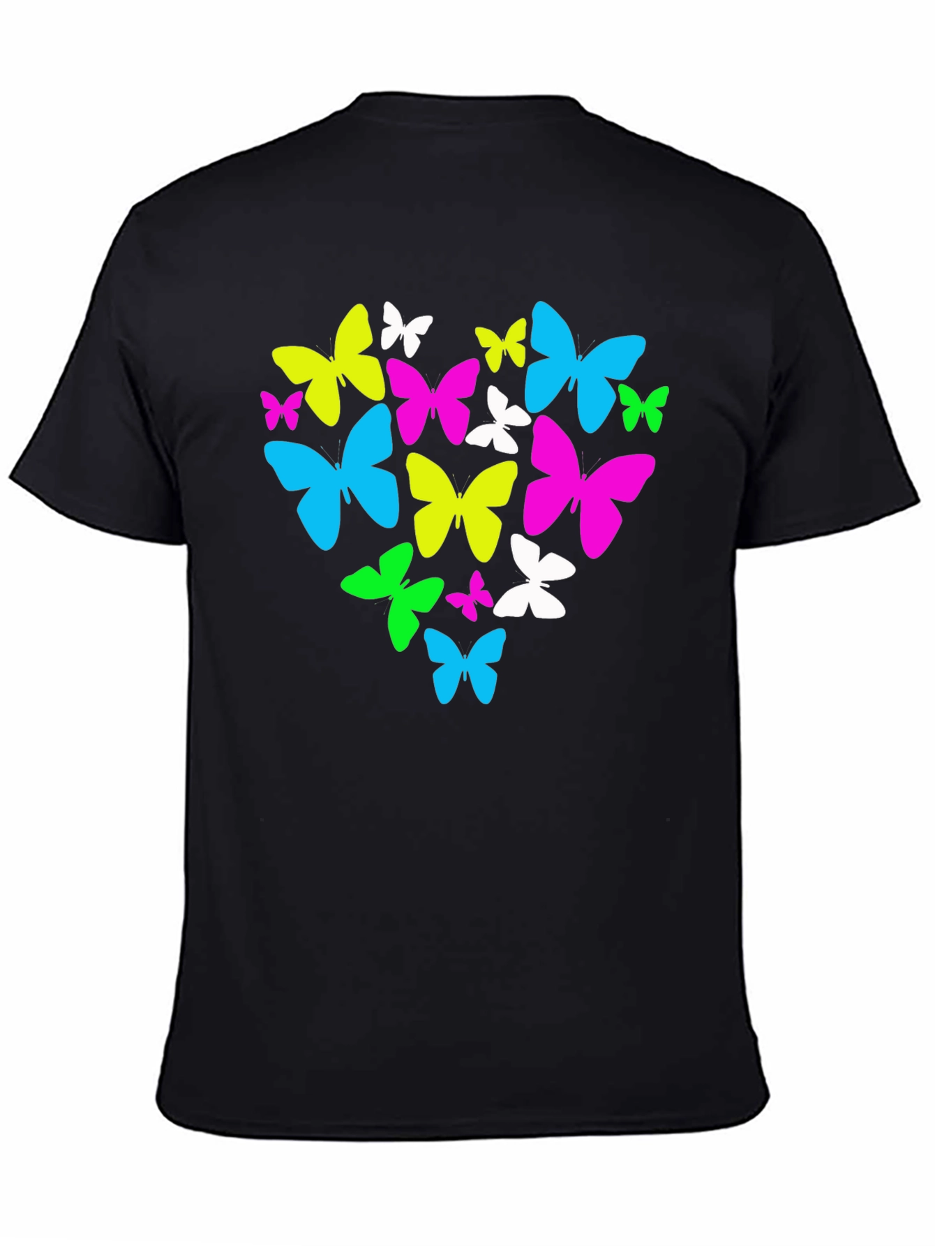 Black Butterfly Heart Graphic T-Shirt - Black view 4