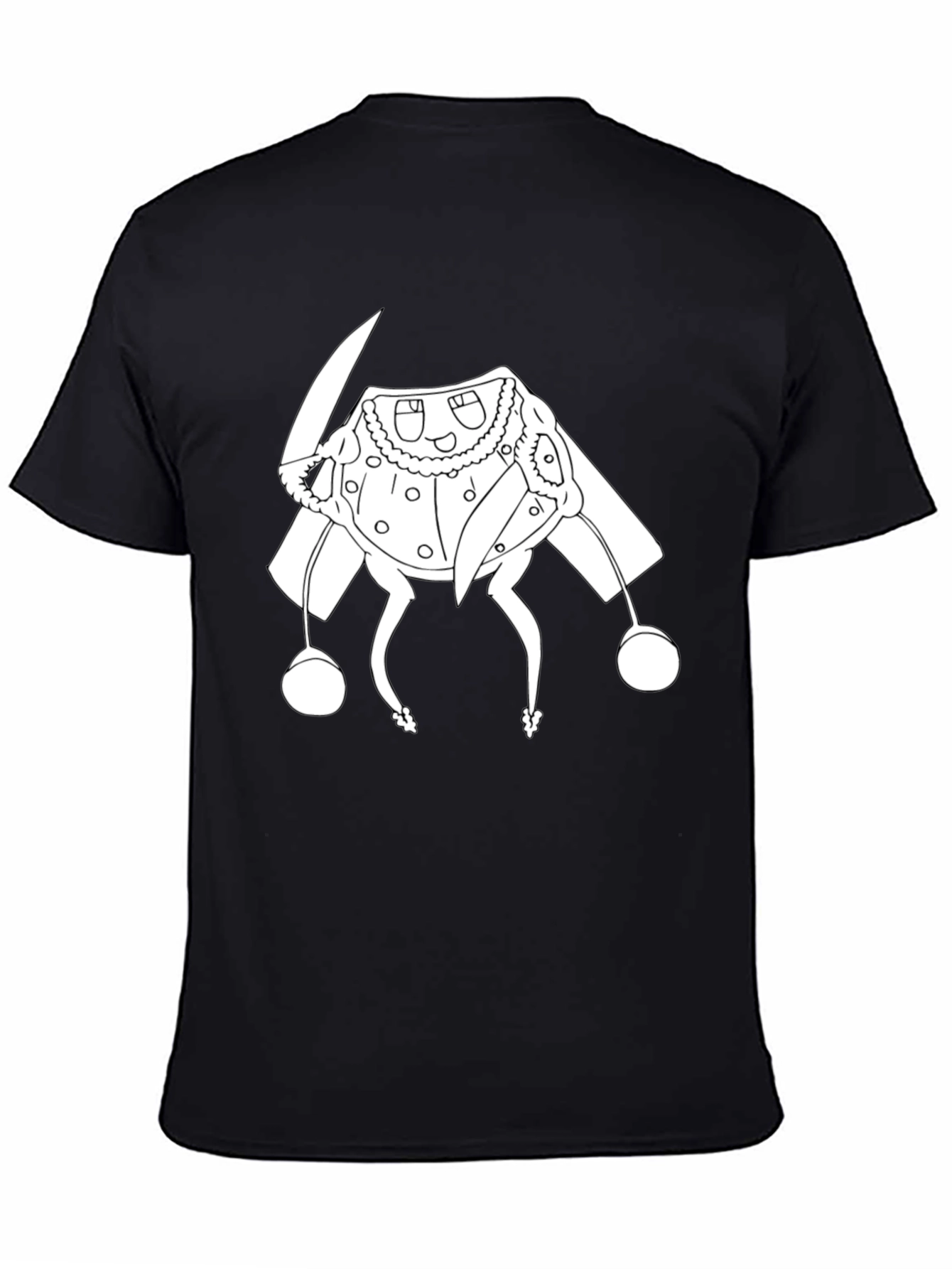 Black Black T-Shirt with Cartoon Character view 4