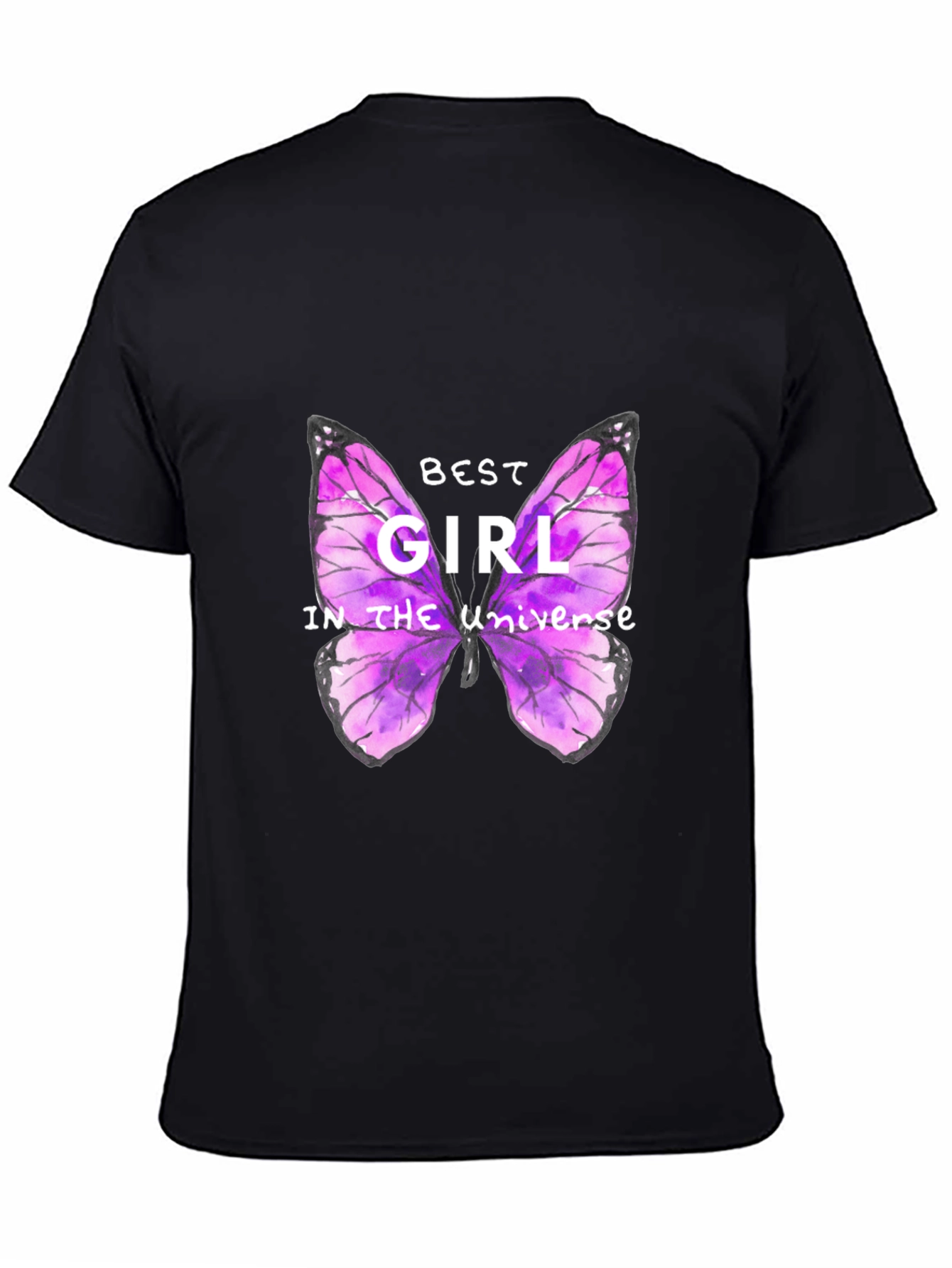 Black Best Girl Butterfly Graphic T-Shirt view 4