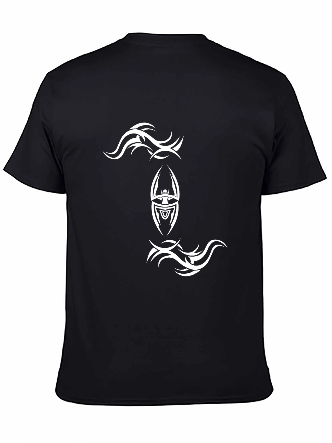 Black Tribal Graphic Black T-Shirt view 4