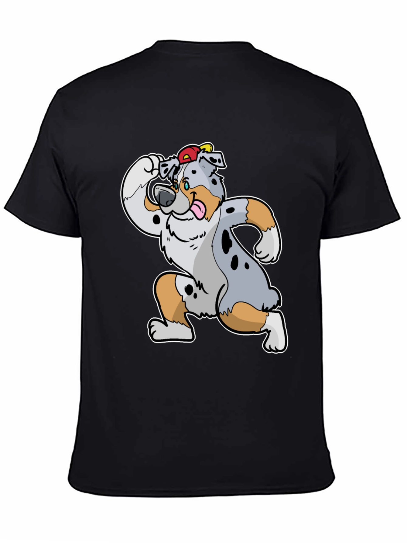 Black Dog Cartoon T-Shirt view 4