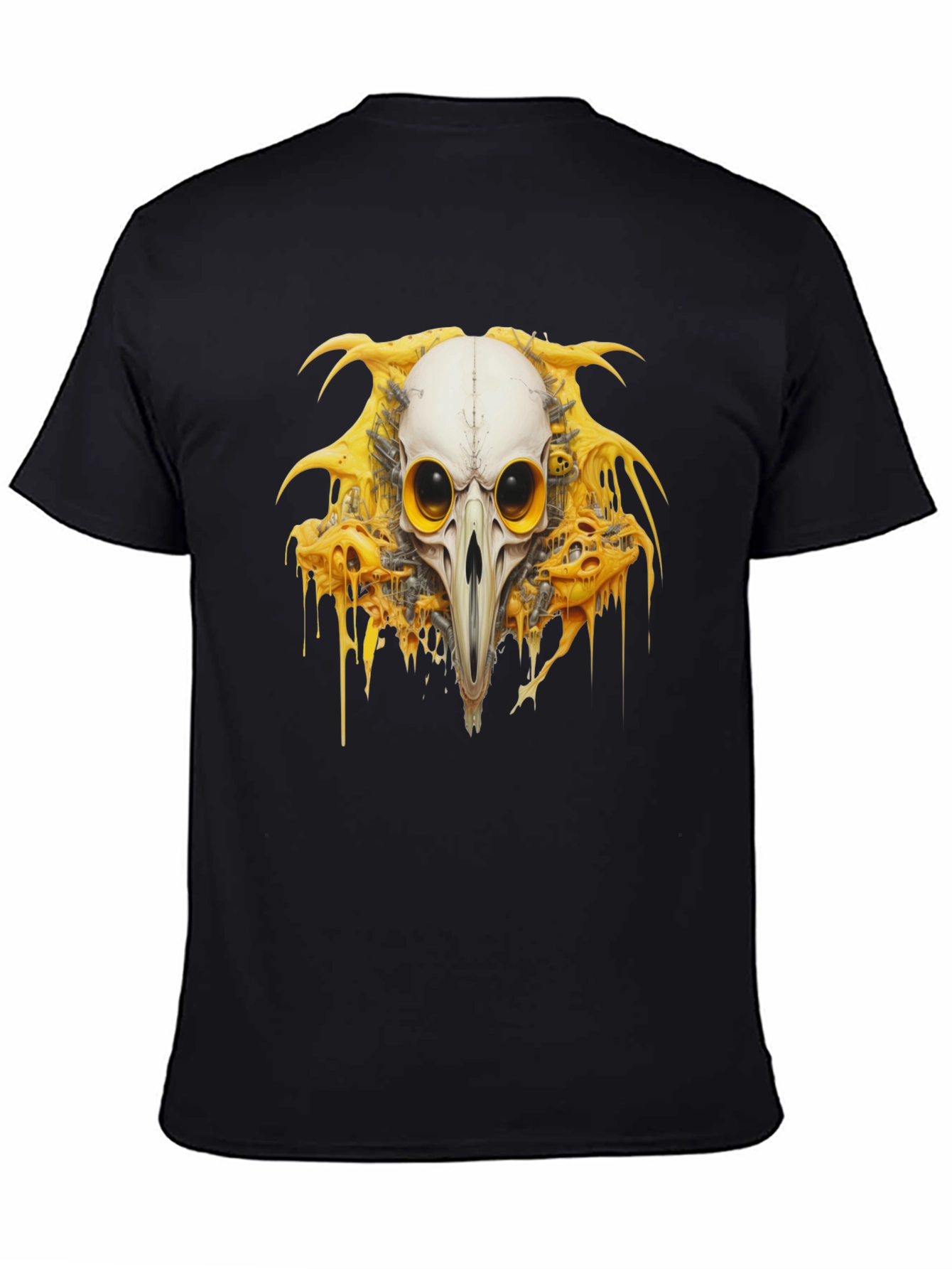 Black Skull Bird T-Shirt - Unique Graphic Tee view 4