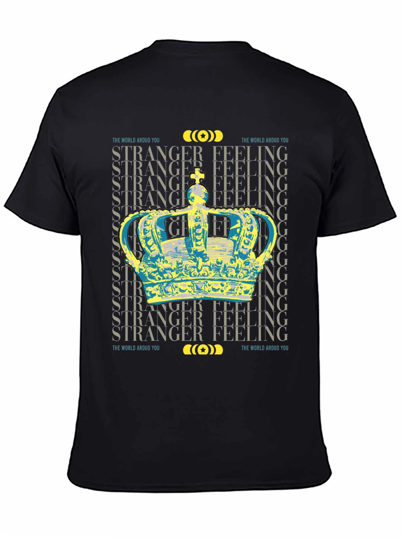 Black Stranger Feeling Crown Graphic Black T-Shirt view 4