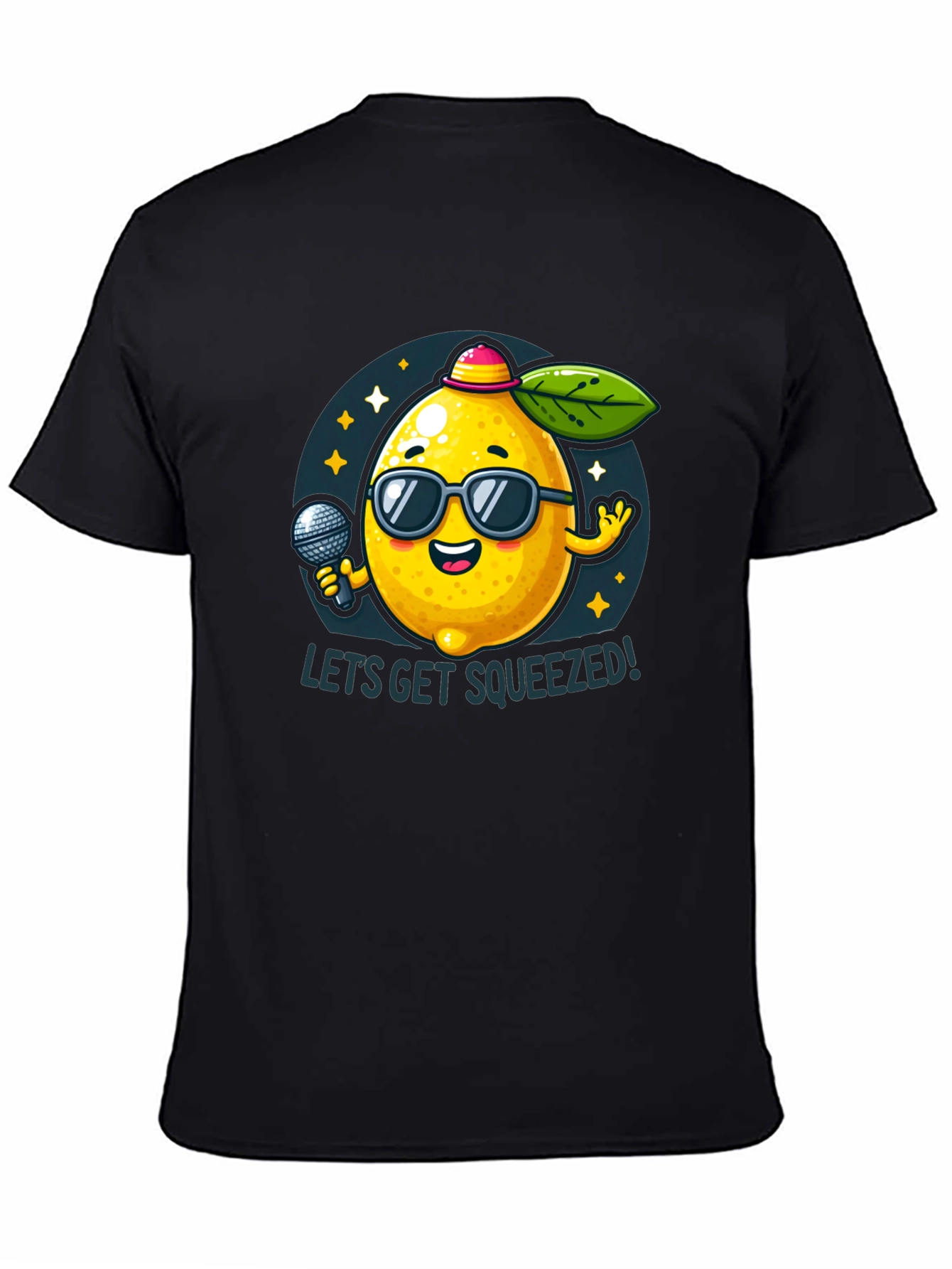 Black Funny Lemon T-Shirt - Let's Get Squeezed! view 4