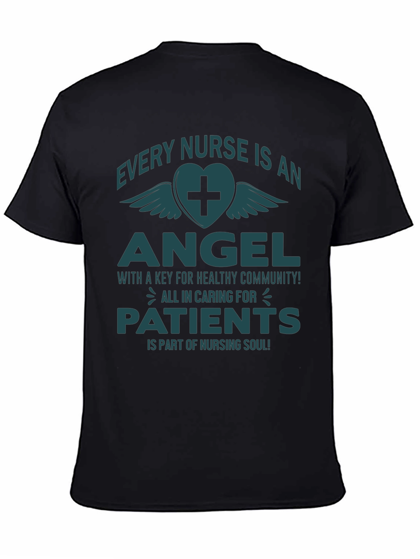 Black Every Nurse is an Angel T-Shirt view 4