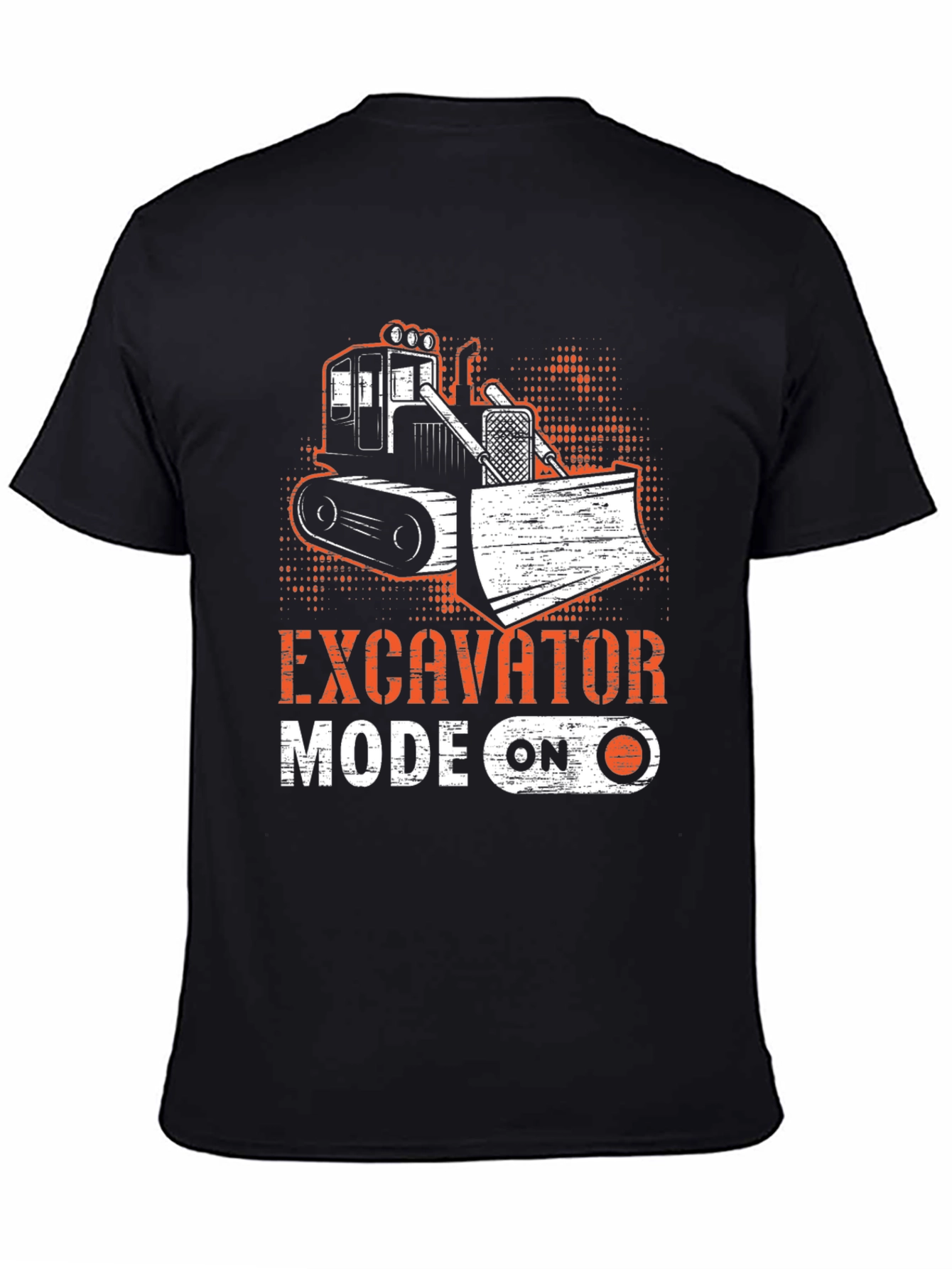 Black Excavator Mode On Black T-Shirt view 4
