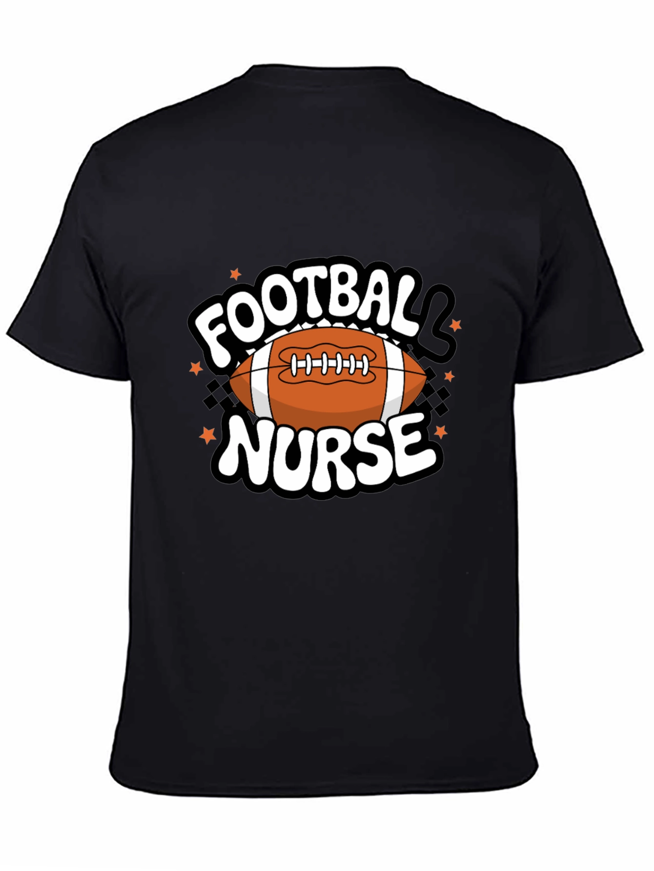 Black Football Nurse Graphic T-Shirt view 4