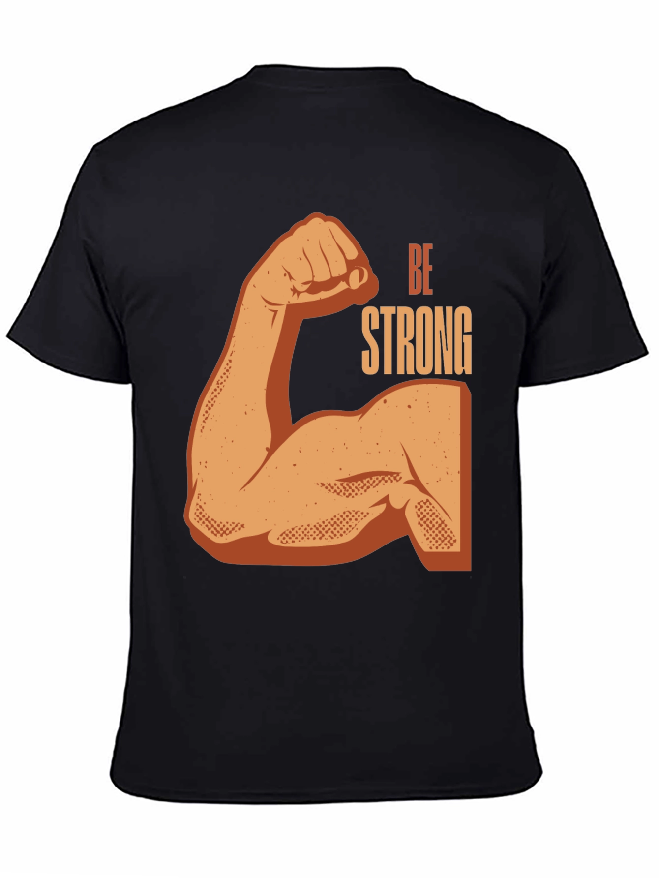 Black Be Strong Graphic Print Black T-Shirt view 4