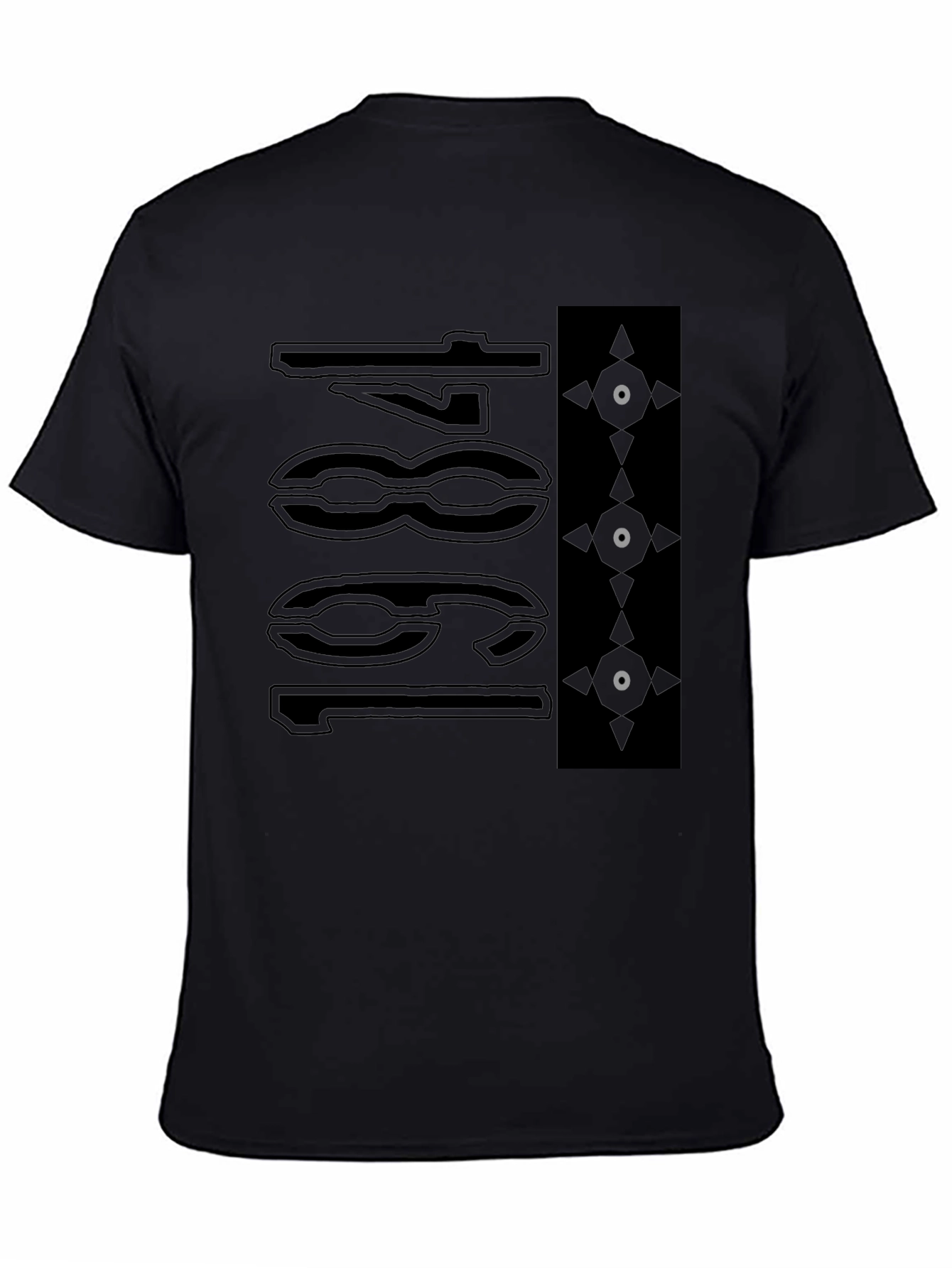 Black Abstract Graphic T-Shirt - Modern Streetwear Style view 4