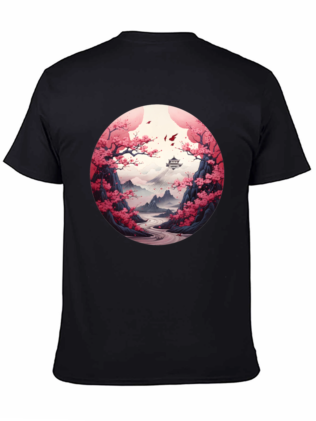 Black Cherry Blossom Mountain T-Shirt view 4