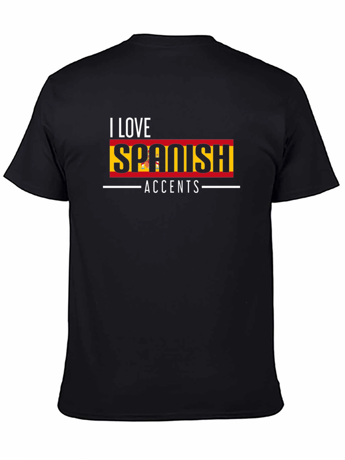 Black I Love Spanish Accents T-Shirt - Black view 4
