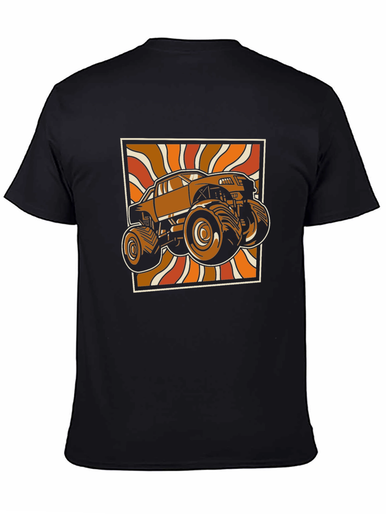 Black Retro Monster Truck Graphic Tee - Black view 4