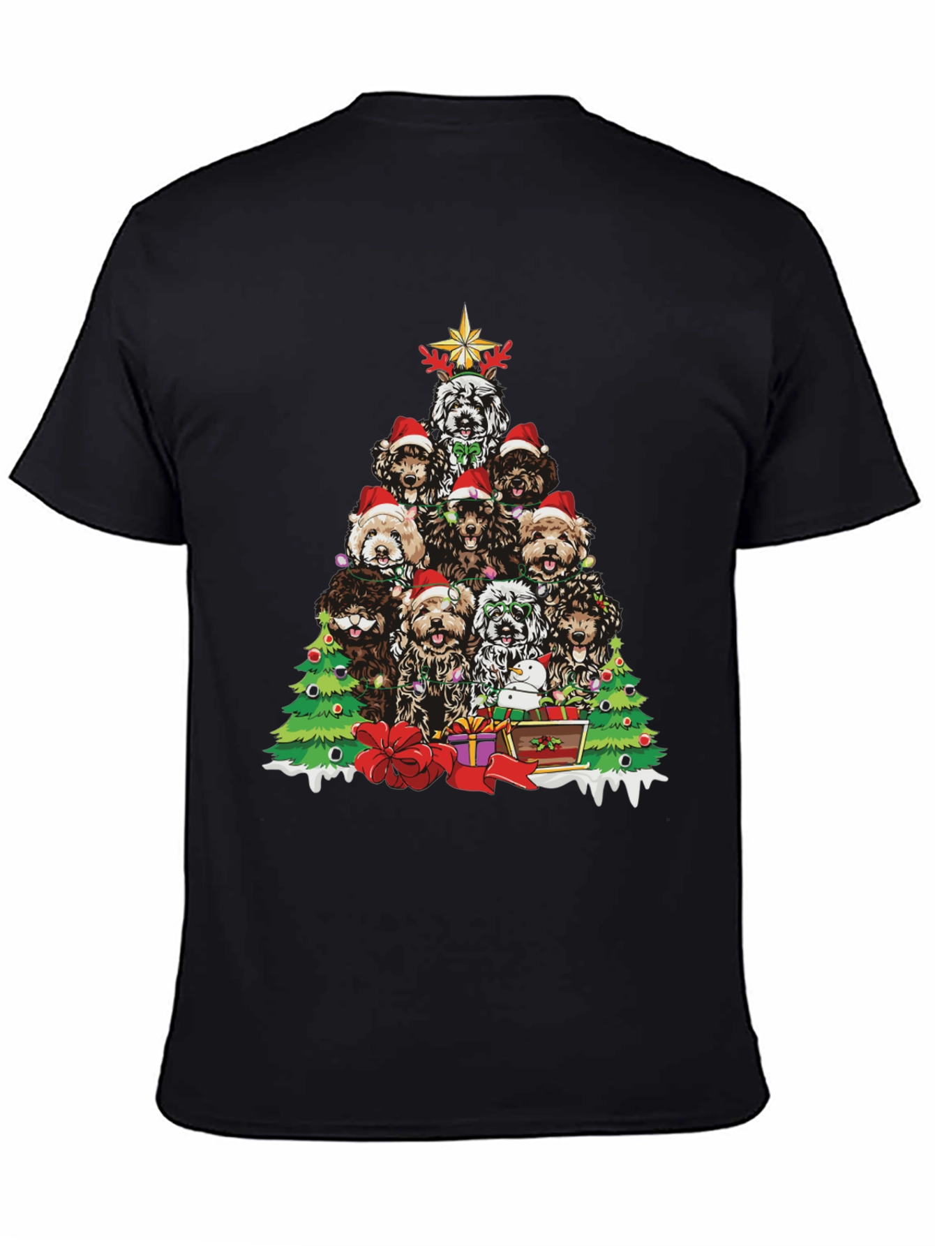 Festive Dog Christmas Tree T-Shirt - 4