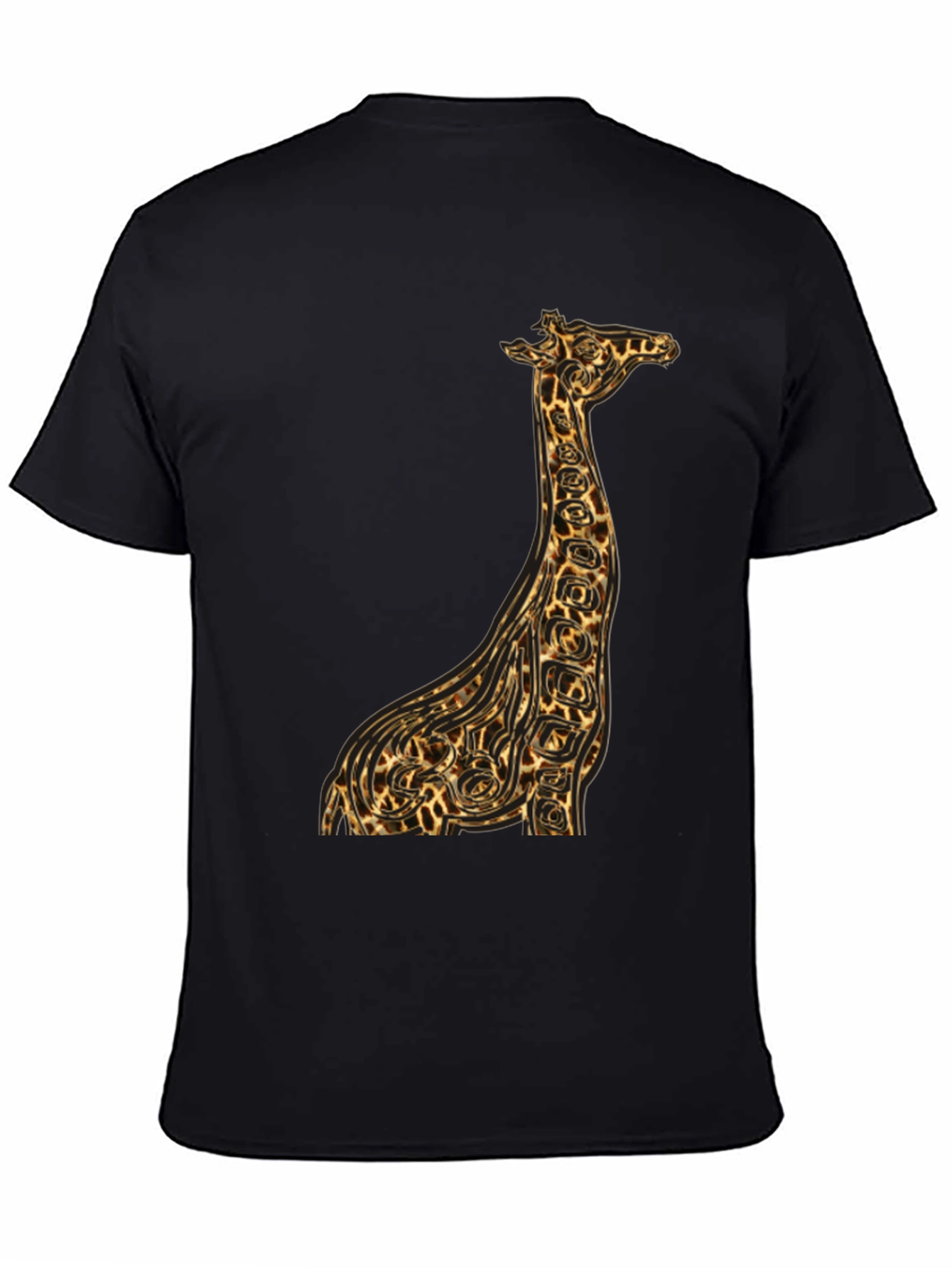 Black Giraffe Print Graphic Tee - Unique Animal Design view 4