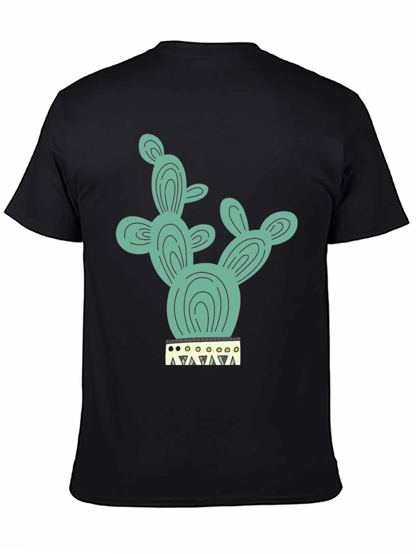 Black Cactus Tee - Trendy Graphic Print T-Shirt view 4
