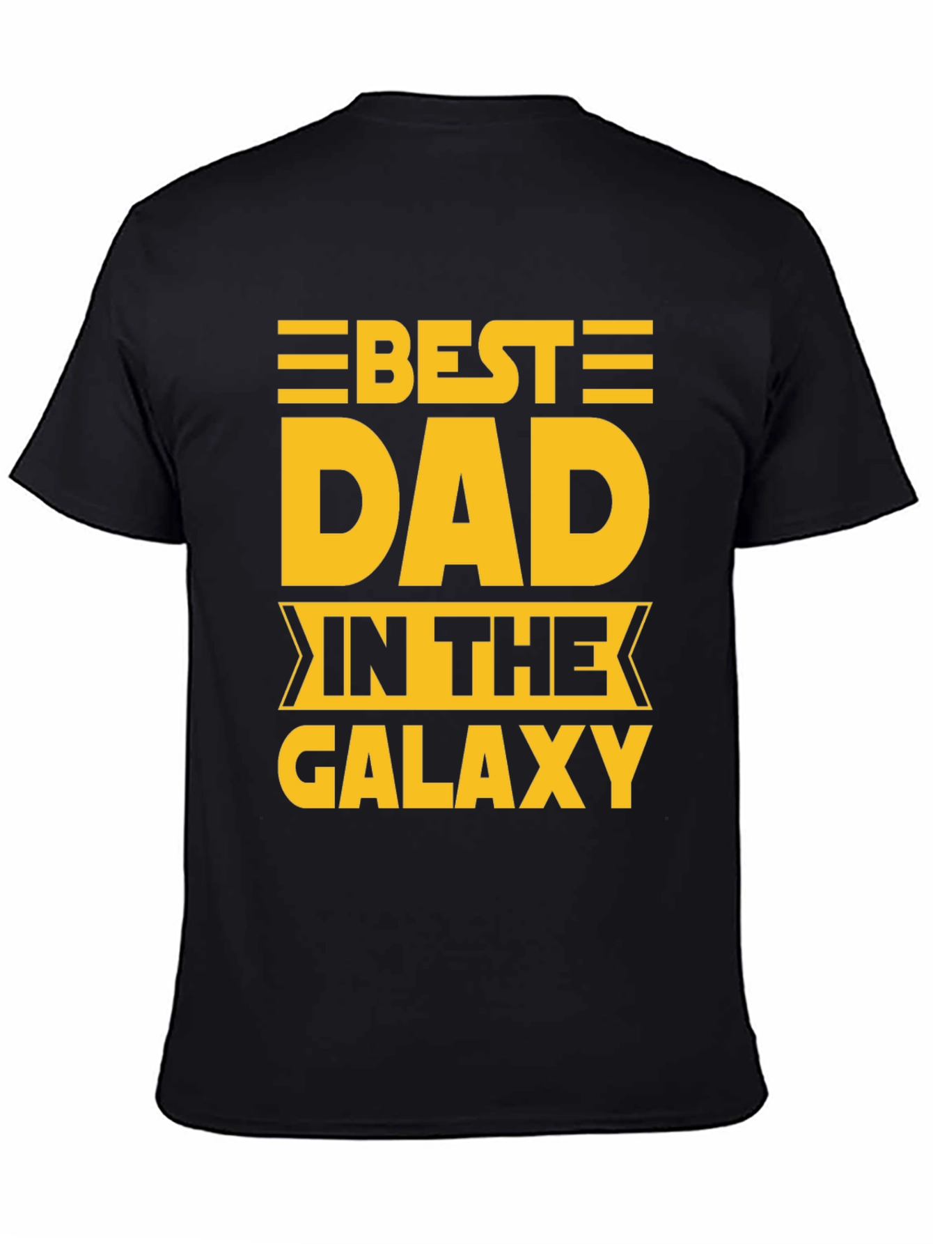 Black Best Dad in The Galaxy Graphic T-Shirt view 4
